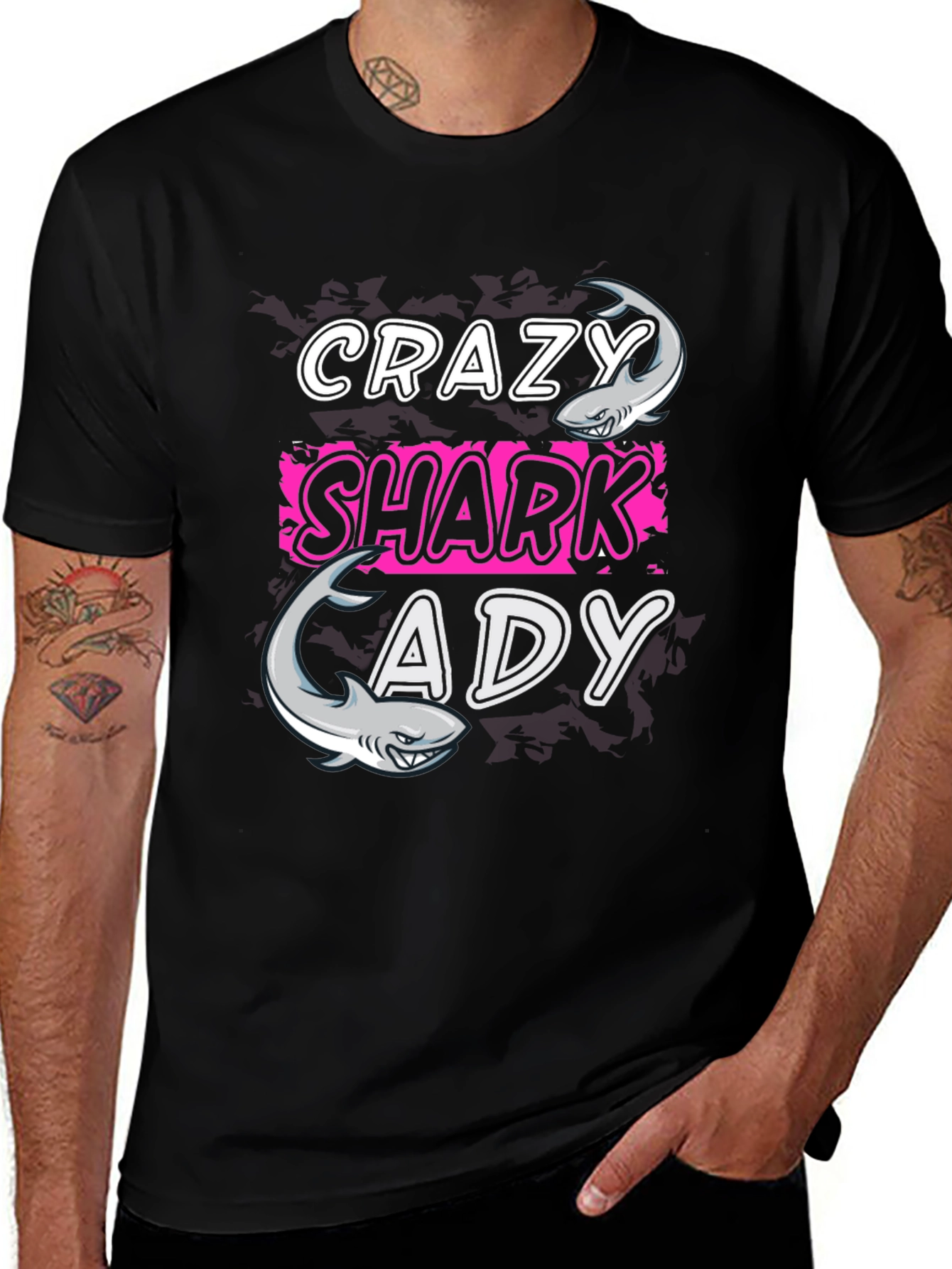 Variant 27 of Crazy Shark Lady T-Shirt - Funny Shark Lover Tee