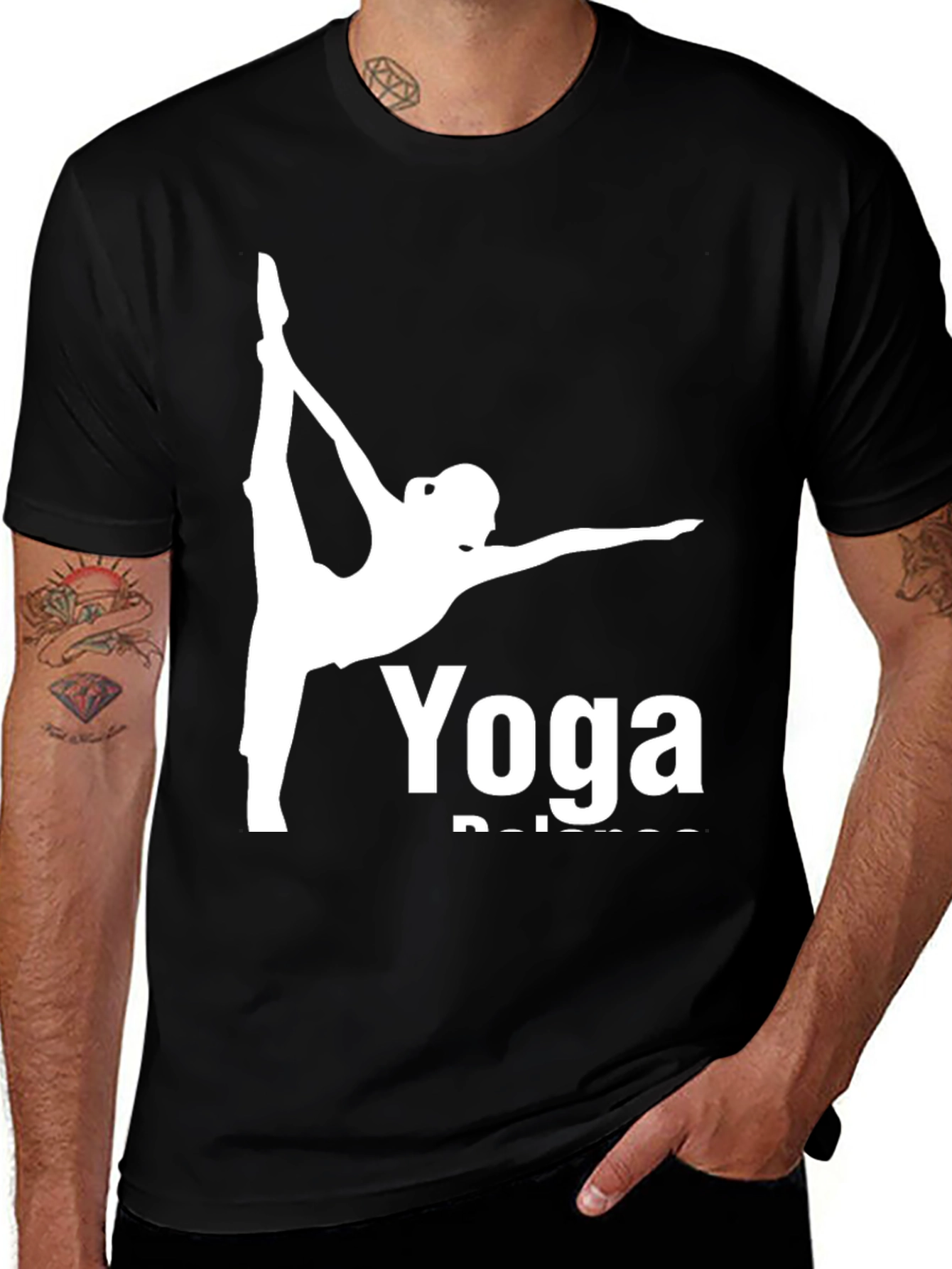 Variant 21 of Yoga Balance Black T-Shirt