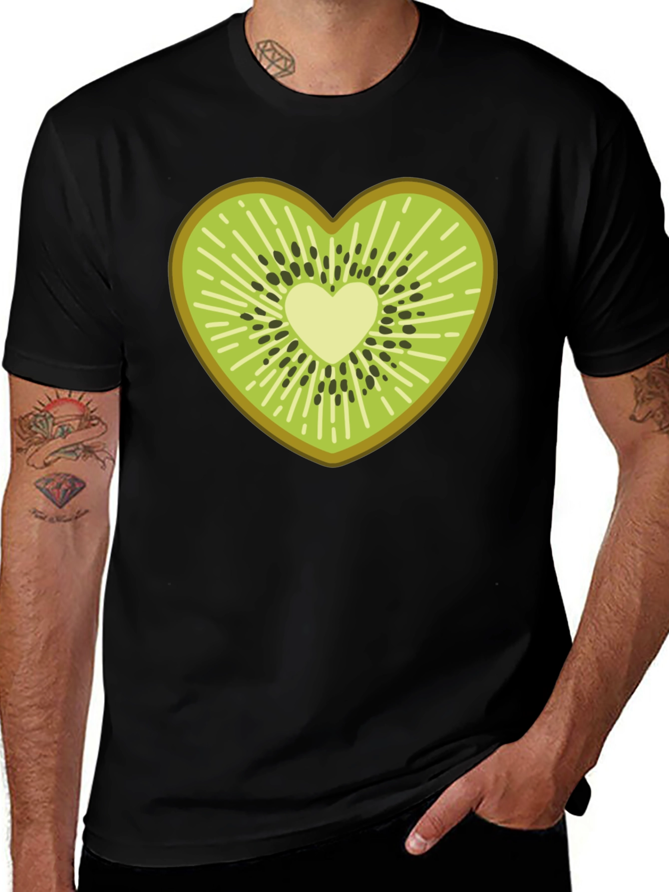 Variant 19 of Kiwi Heart T-Shirt - Fruit Lover Tee