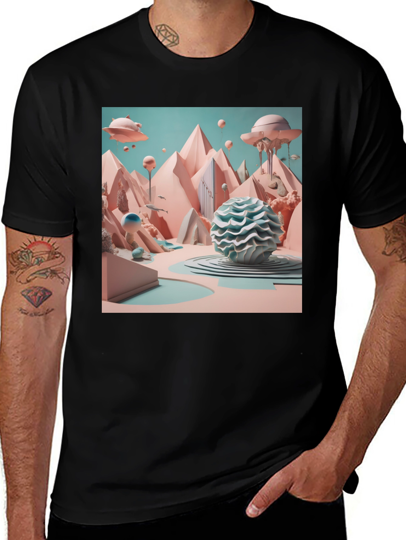 Variant 12 of Surreal Landscape Graphic Tee - Stylish & Unique