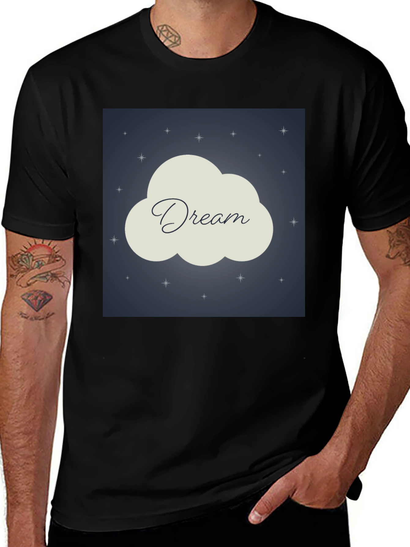 Variant 19 of Dream Cloud Graphic Tee - Night Sky Design