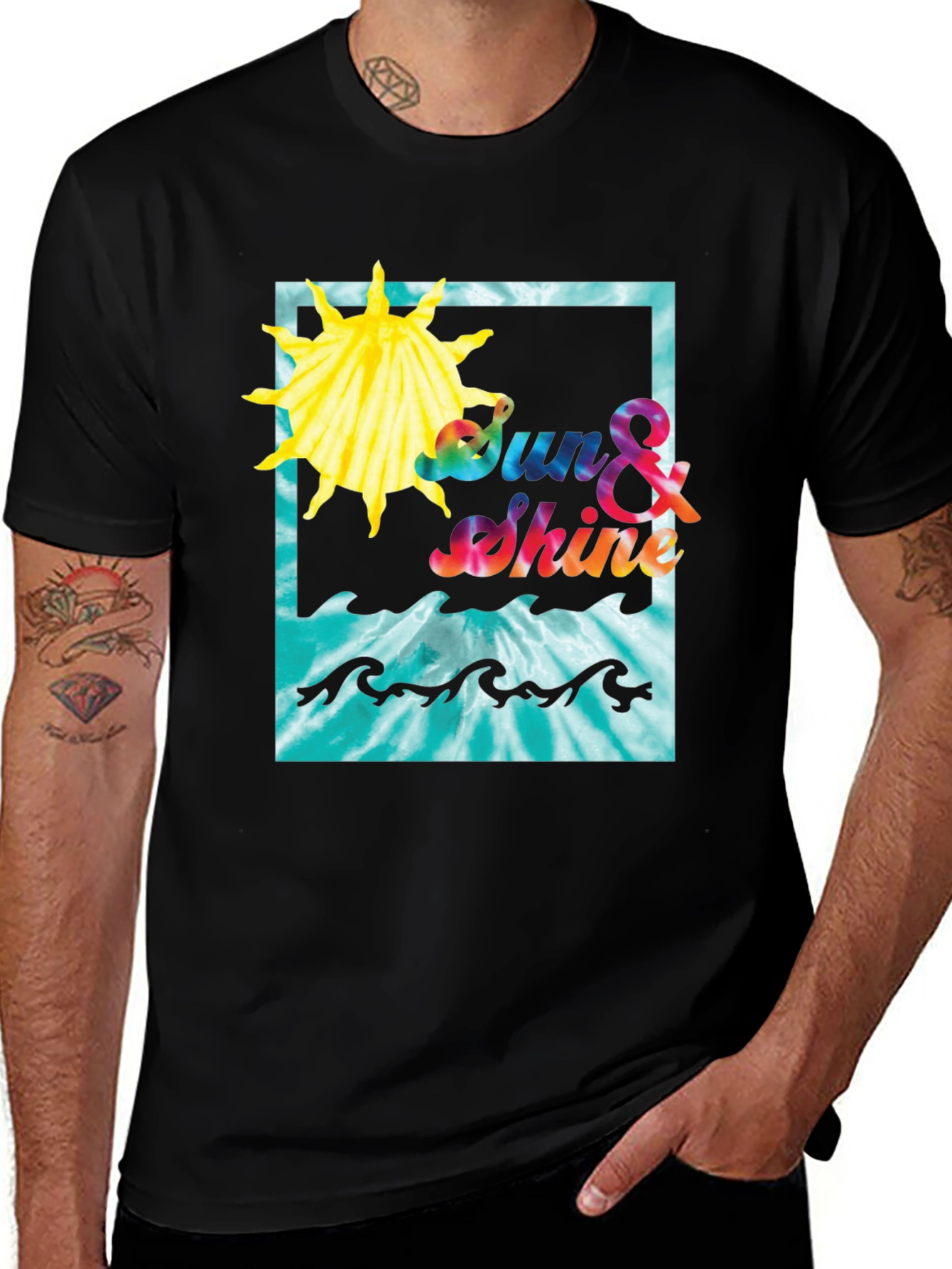 Variant 10 of Sun & Shine Graphic Tee - Tie Dye Summer Vibes