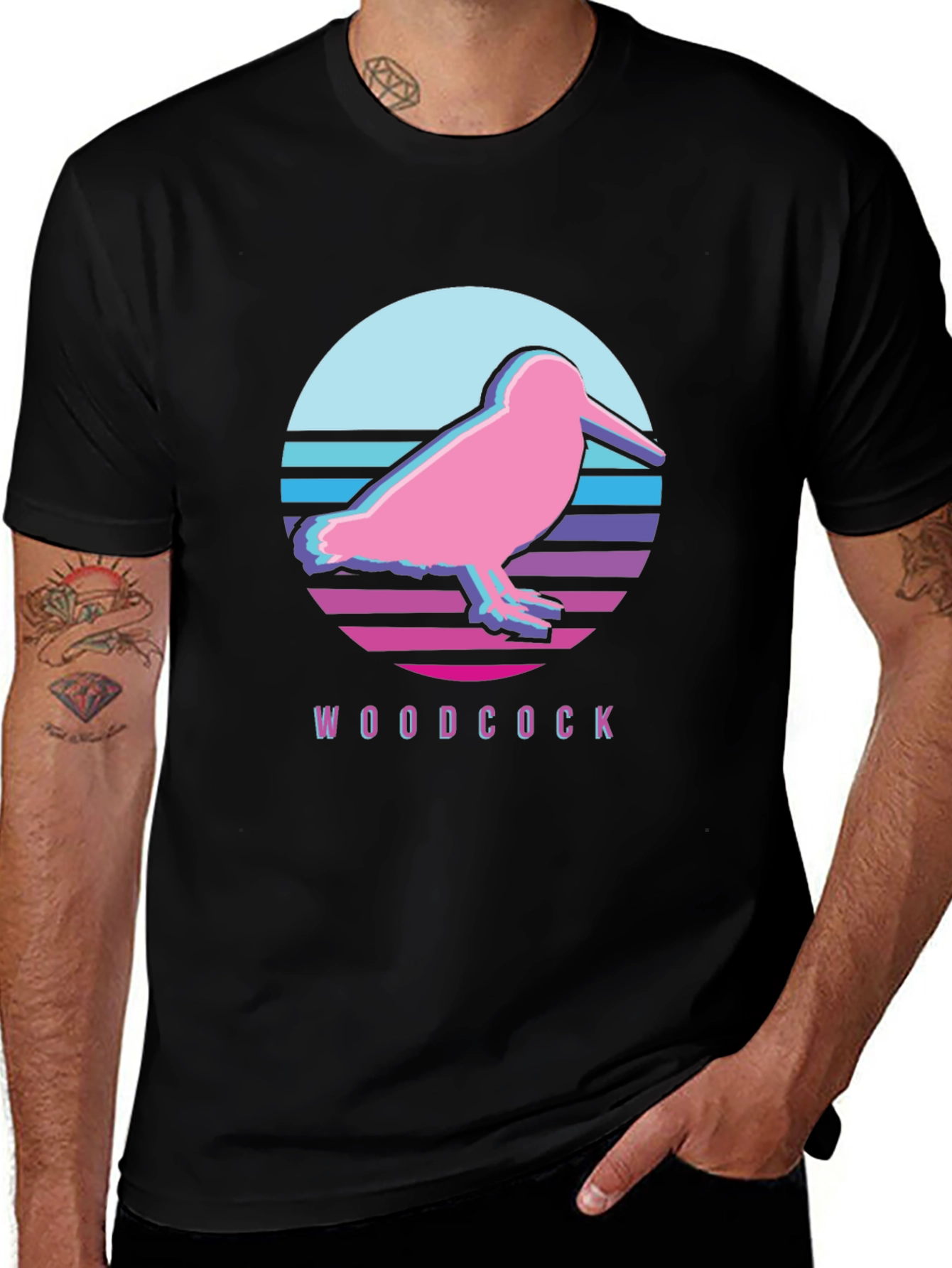 Variant 11 of Retro Woodcock T-Shirt - Vintage Style Bird Tee