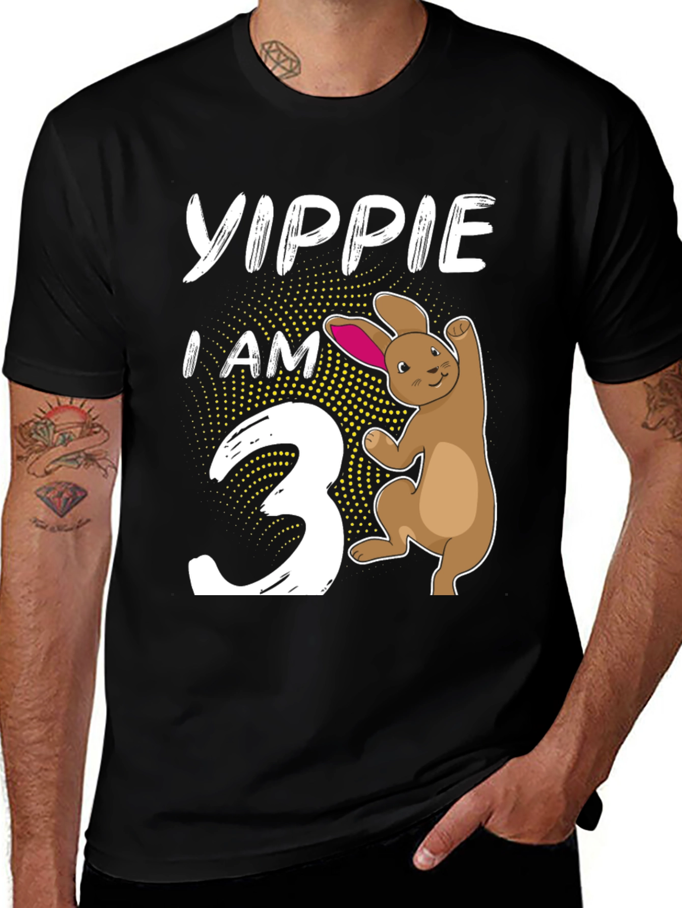 Variant 23 of Yippie I Am 3 Birthday Bunny T-Shirt