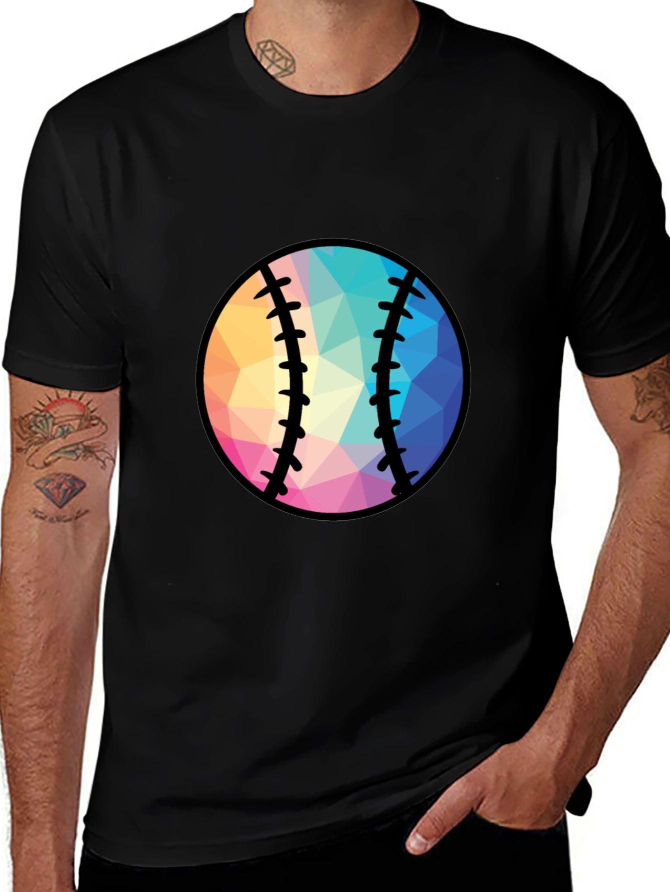 Variant 25 of Geometric Baseball Graphic Tee