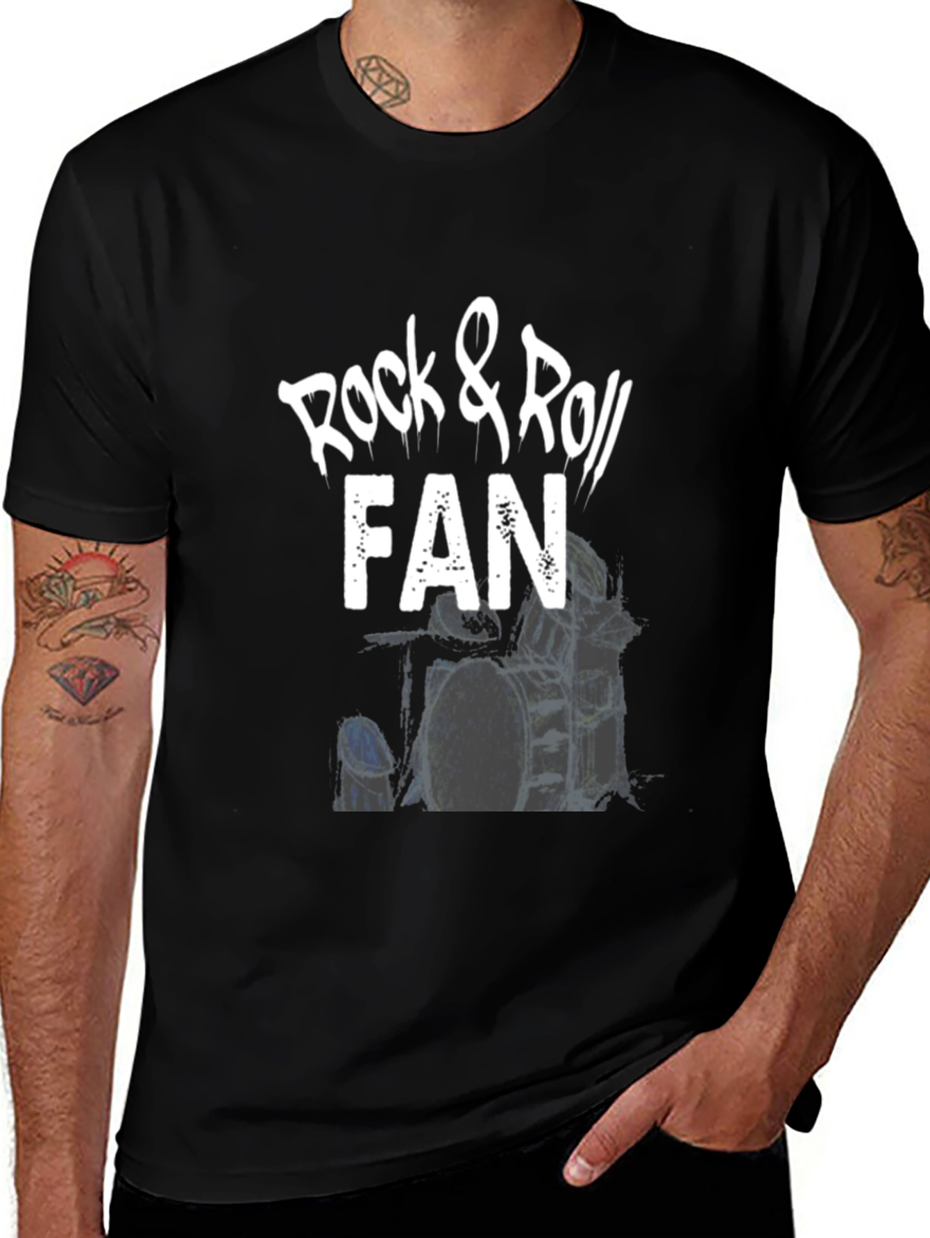 Black Rock & Roll Fan T-Shirt - Cool Music Tee main image