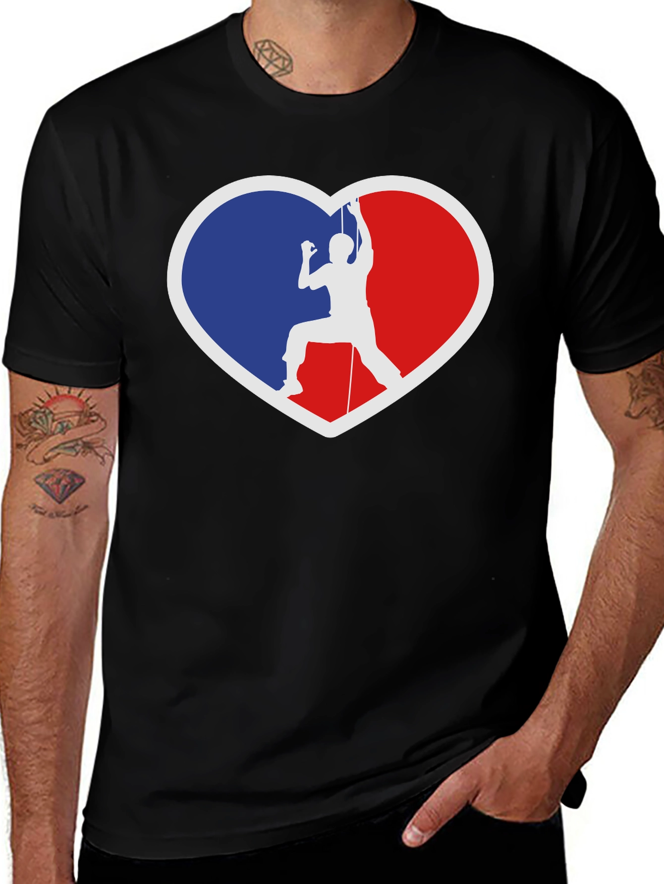 Climbing Heart Graphic Tee - Rock Climbing Lover Shirt
