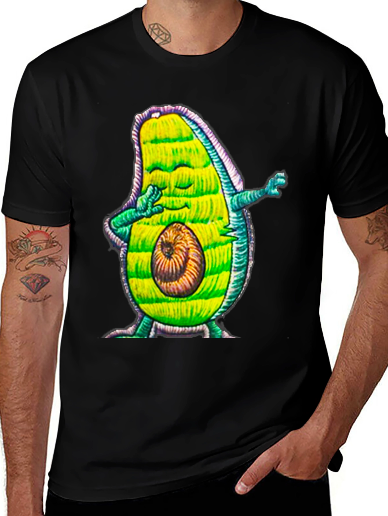 Variant 17 of Dabbing Avocado Graphic Tee - Funny Fruit Lover Shirt