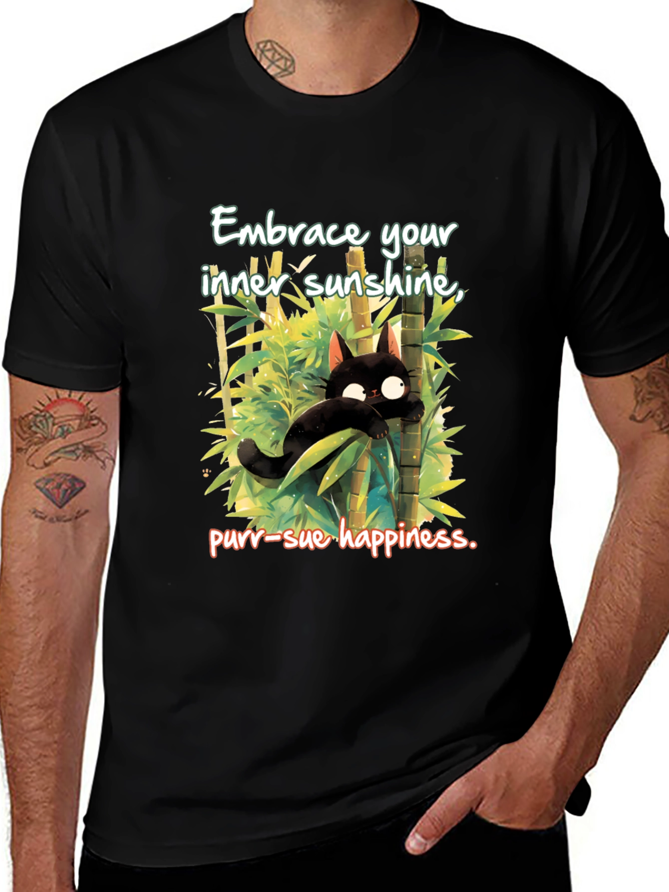 Embrace Inner Sunshine Black Cat T-Shirt