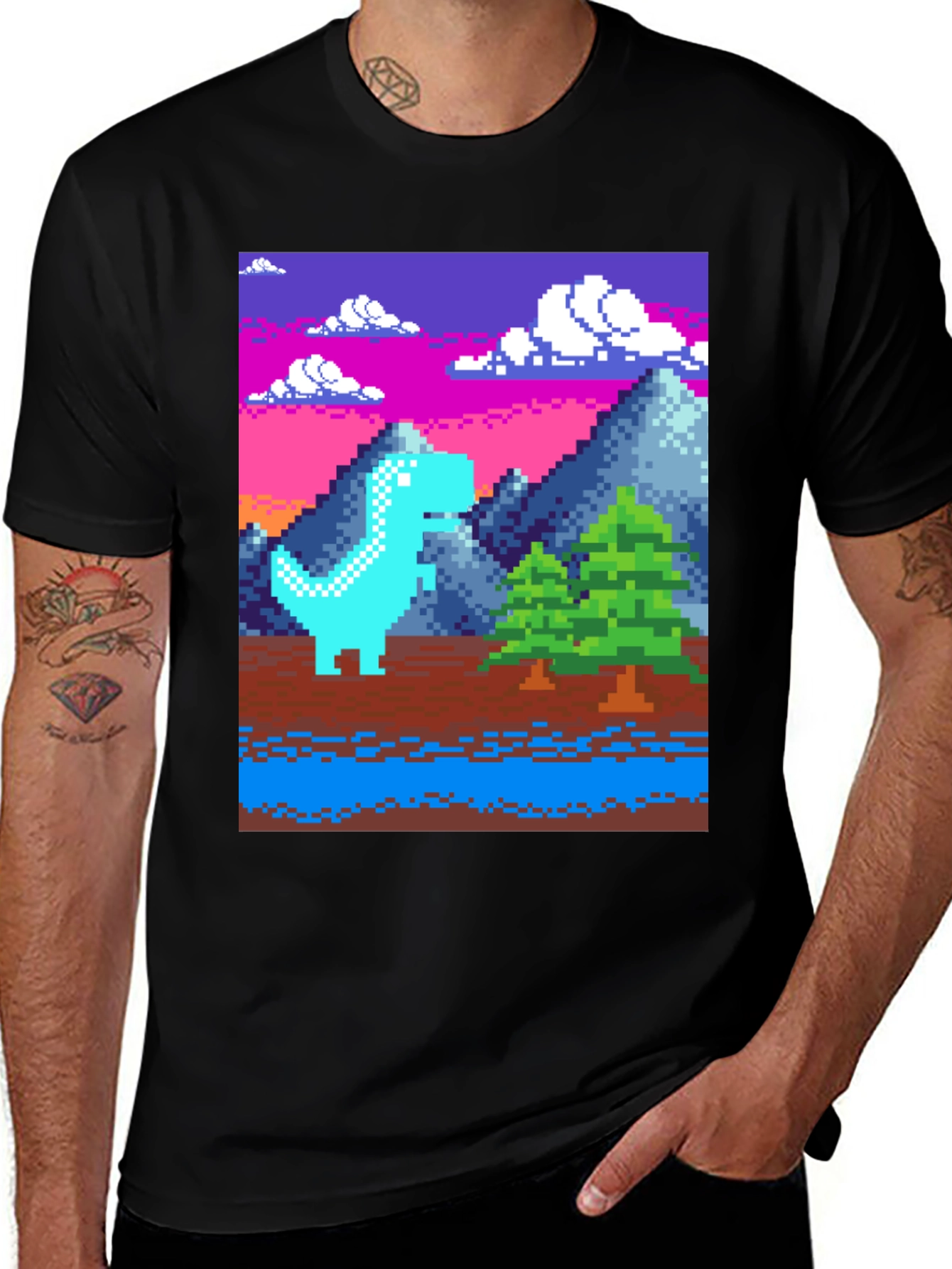 Variant 24 of Pixel Dino T-Shirt - Retro Gaming Style