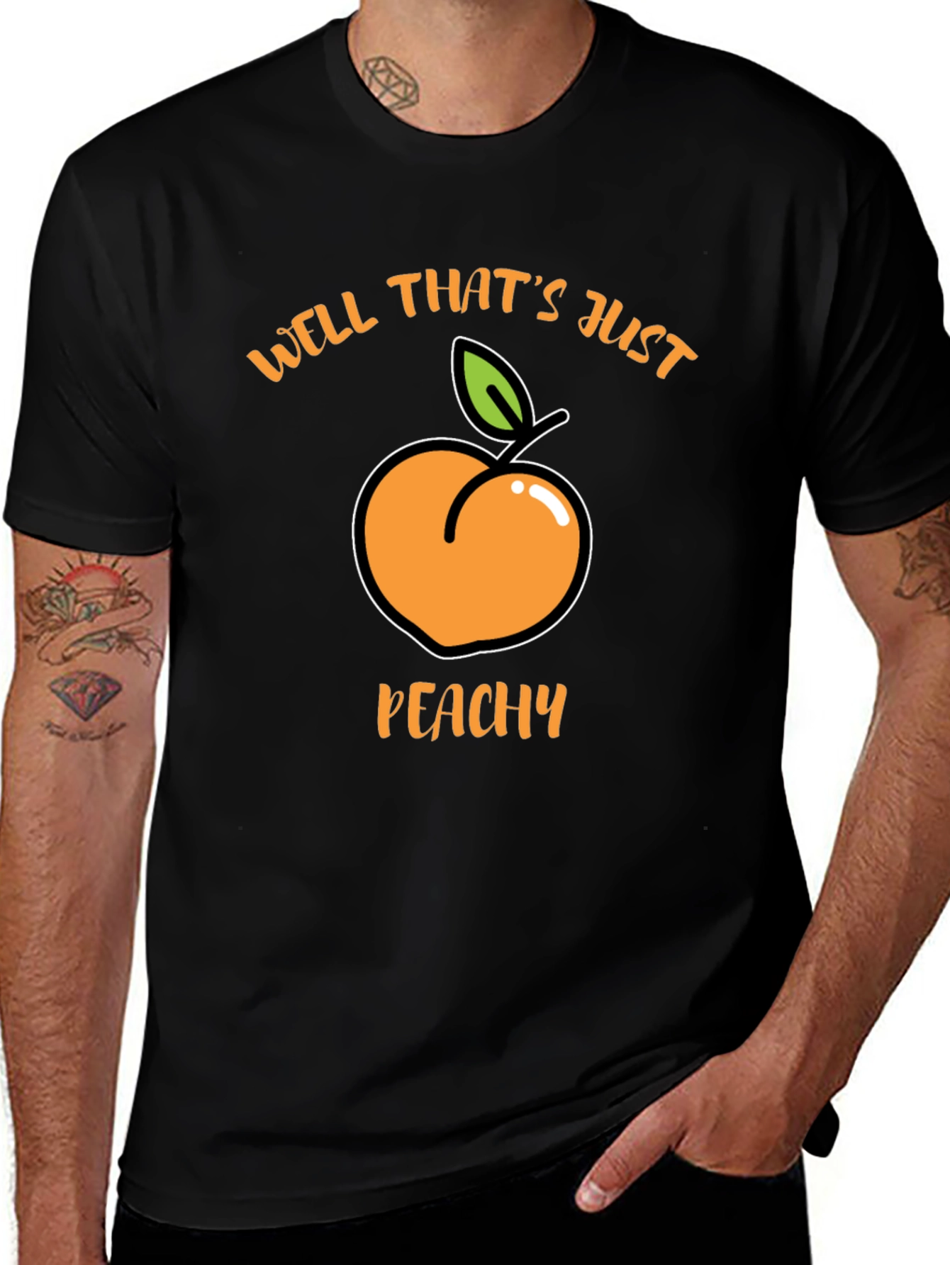 Variant 18 of Well That's Just Peachy Black T-Shirt