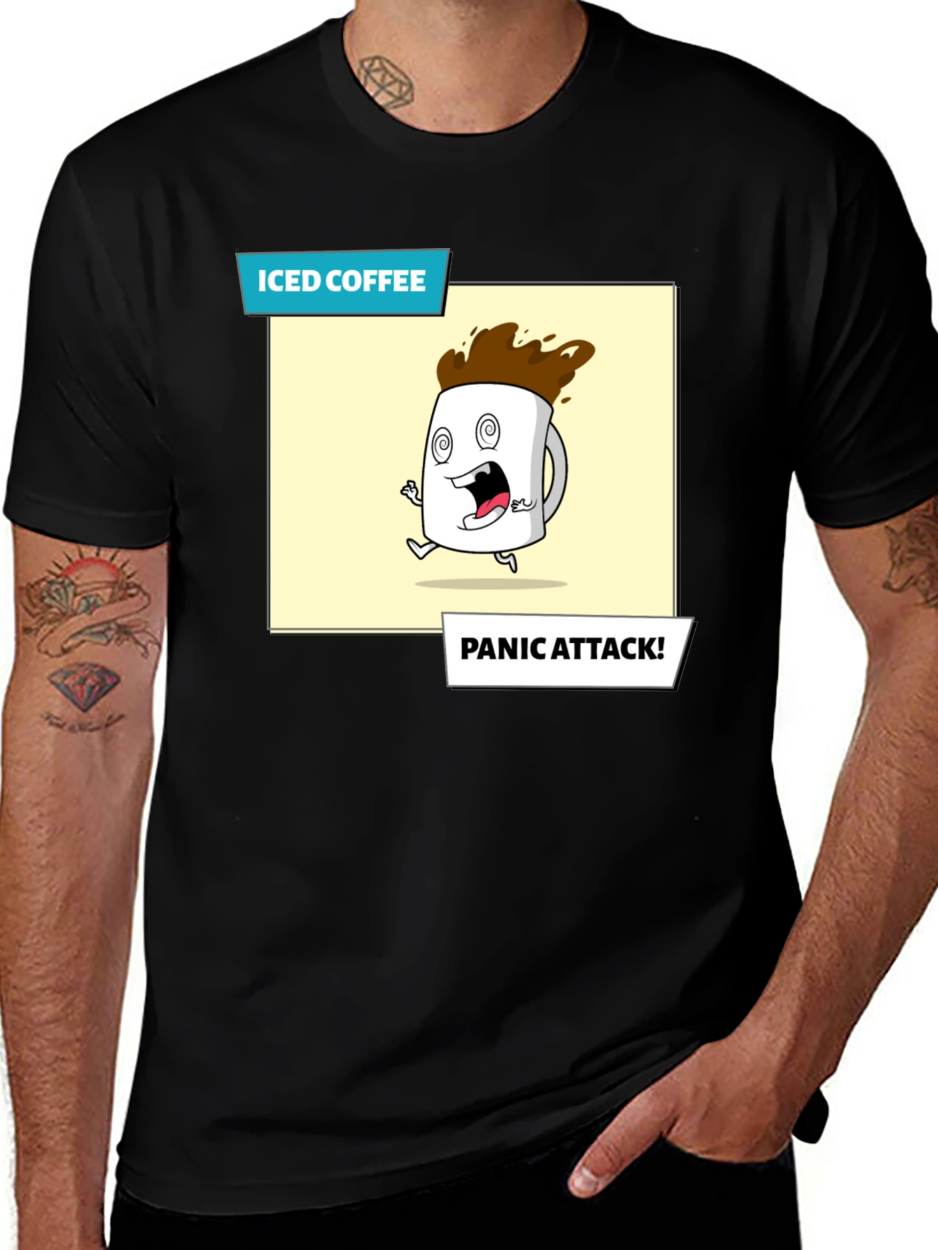 Iced Coffee Panic Attack Graphic T-Shirt