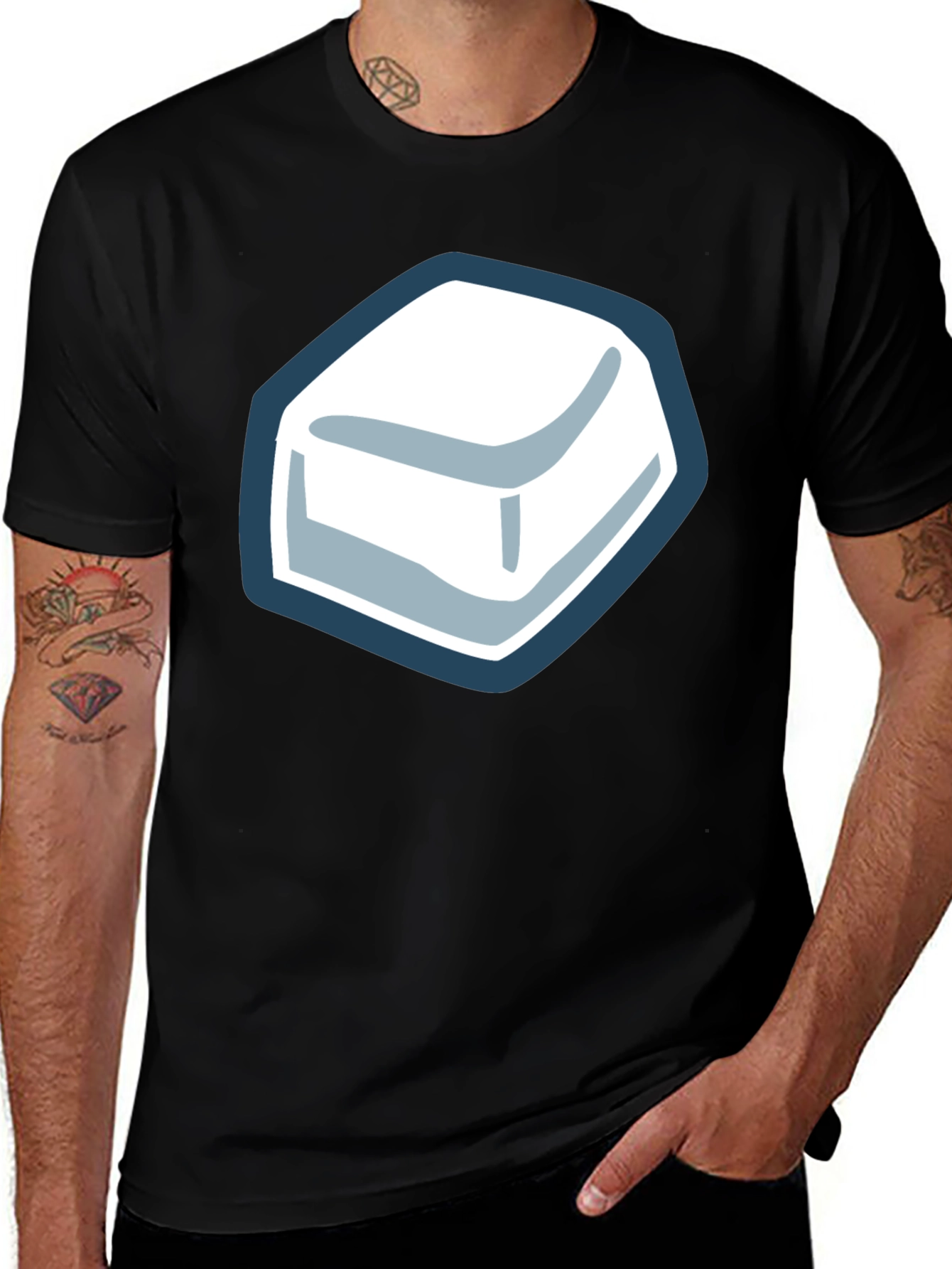 Black Cube Graphic Tee - Cool Minimalist Design main image