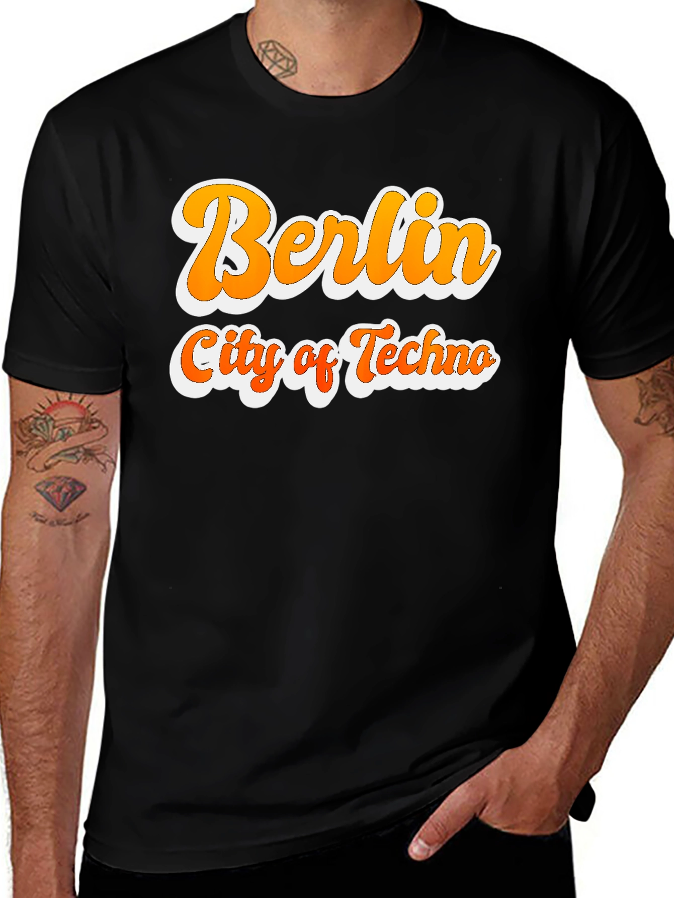 Berlin City of Techno Graphic T-Shirt - Black
