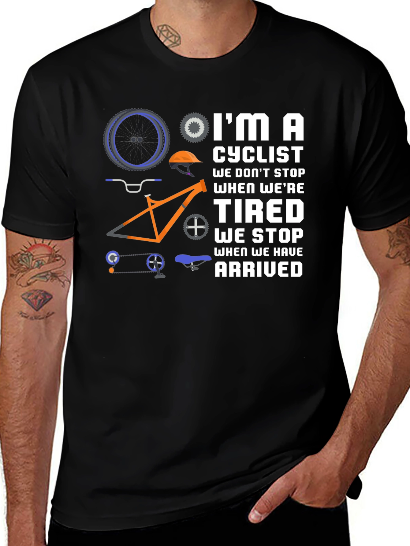 Variant 11 of Cyclist Graphic T-Shirt - Never Stop Riding
