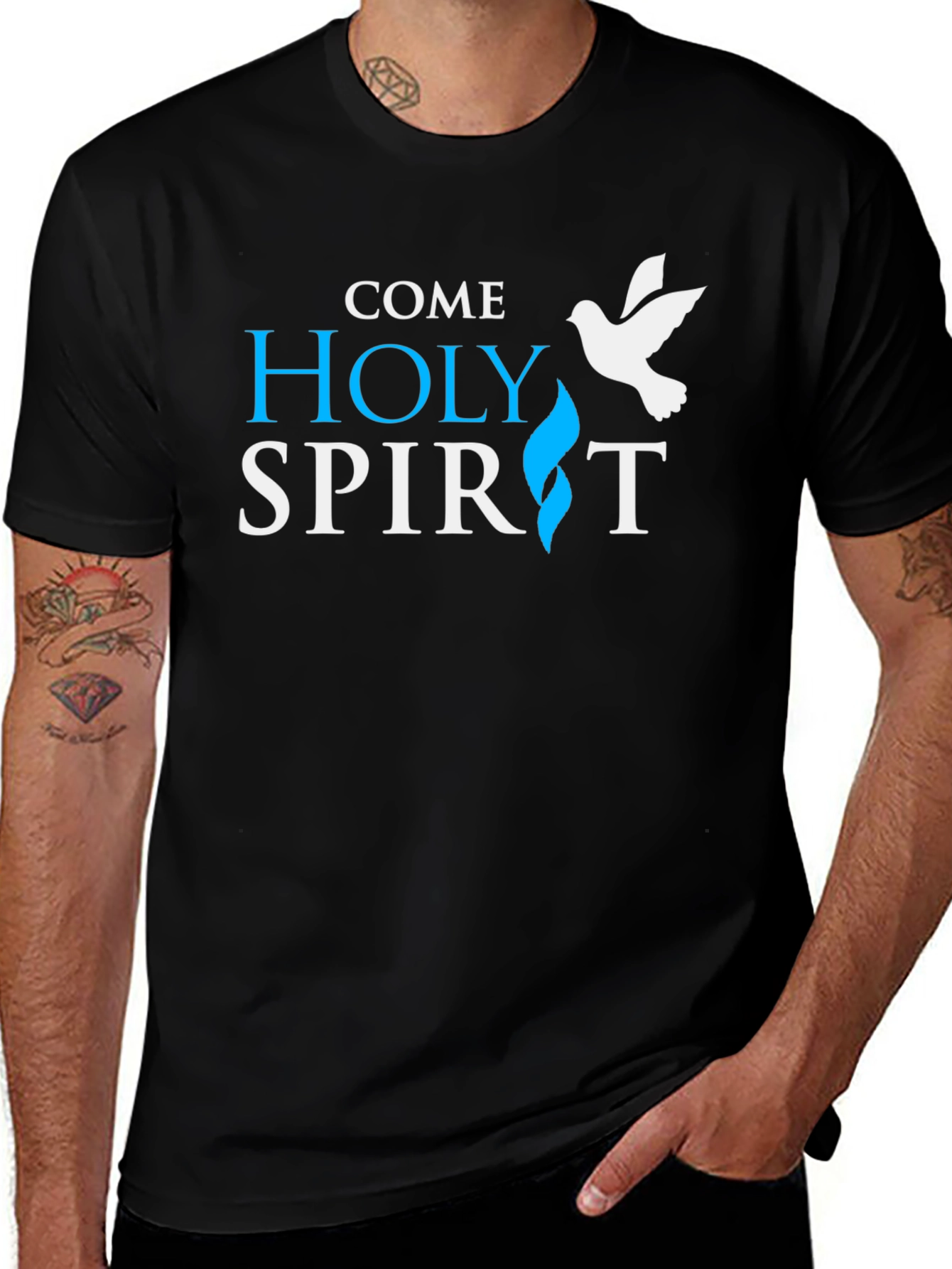 Variant 6 of Come Holy Spirit Black Graphic T-Shirt