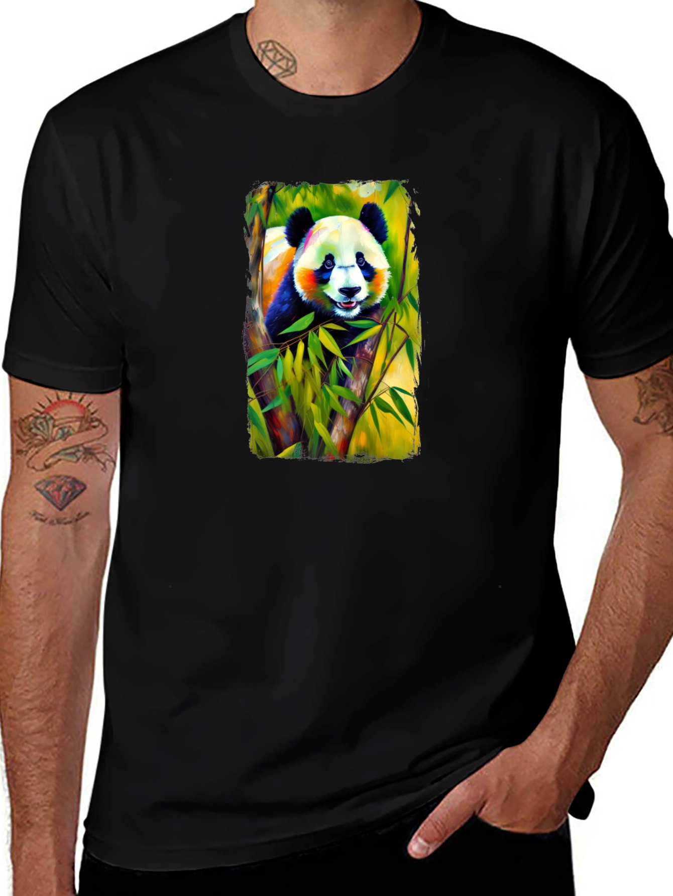 Variant 8 of Panda Graphic Black T-Shirt