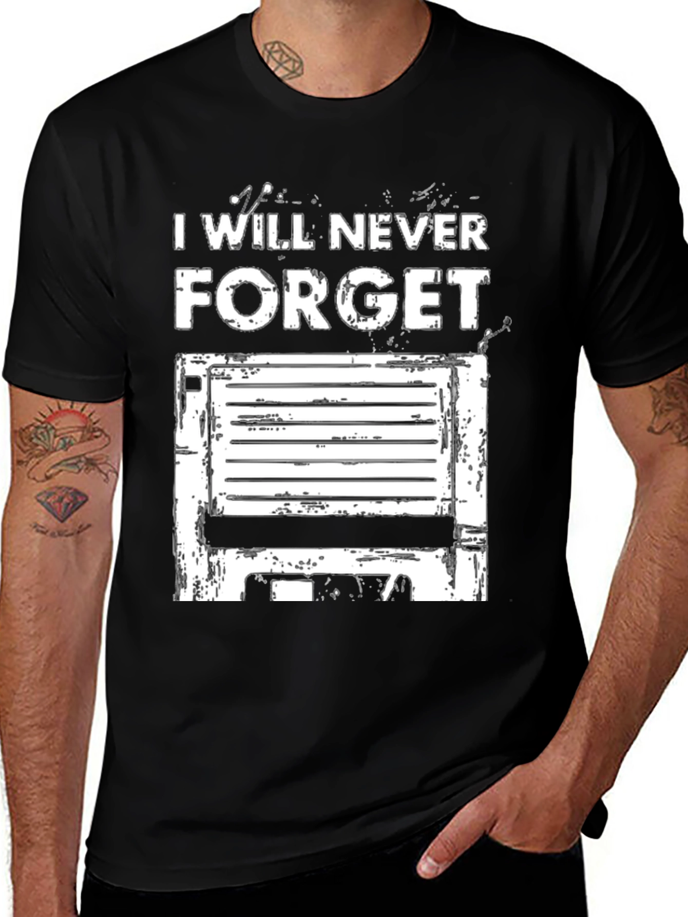 Variant 7 of I Will Never Forget Cassette Tape Black T-Shirt