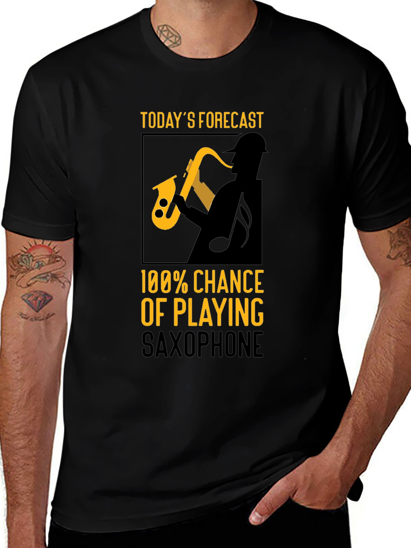 Variant 18 of Saxophone Player Forecast Graphic T-Shirt