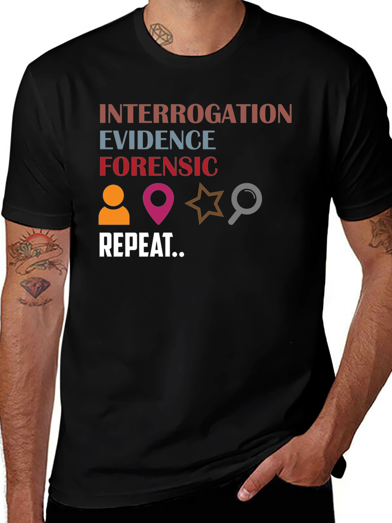 Forensic Investigation T-Shirt - Interrogation Evidence Repeat