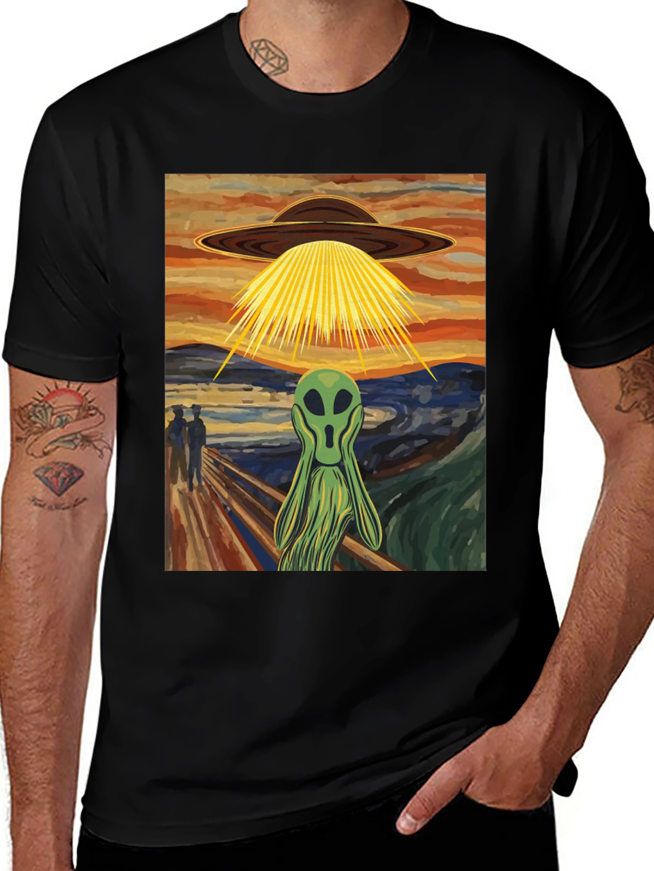 Variant 6 of Alien Scream UFO T-Shirt - Unique Graphic Tee