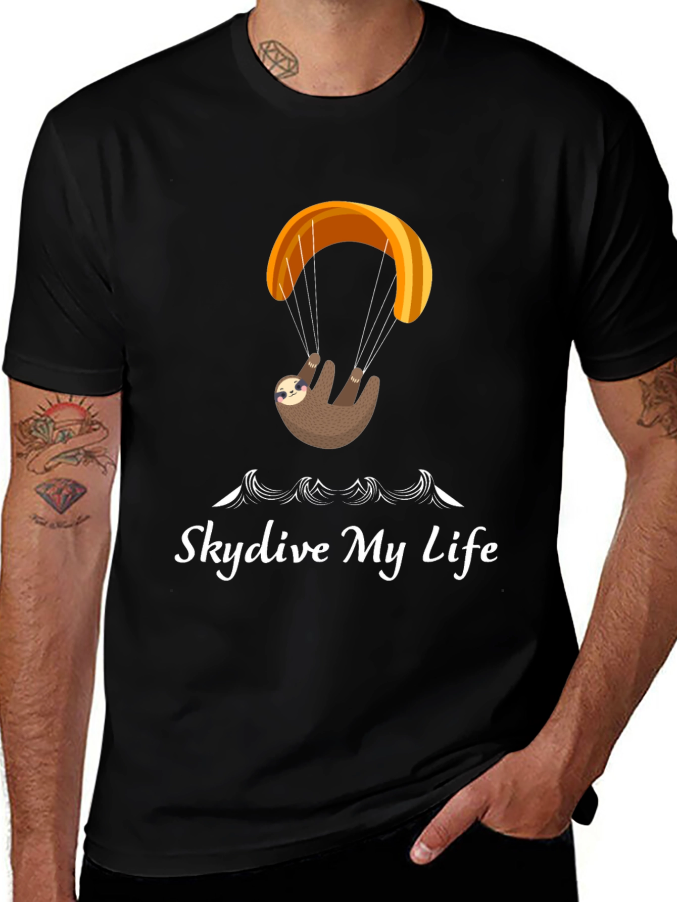 Variant 23 of Sloth Skydive T-Shirt - 'Skydive My Life' Funny Graphic Tee