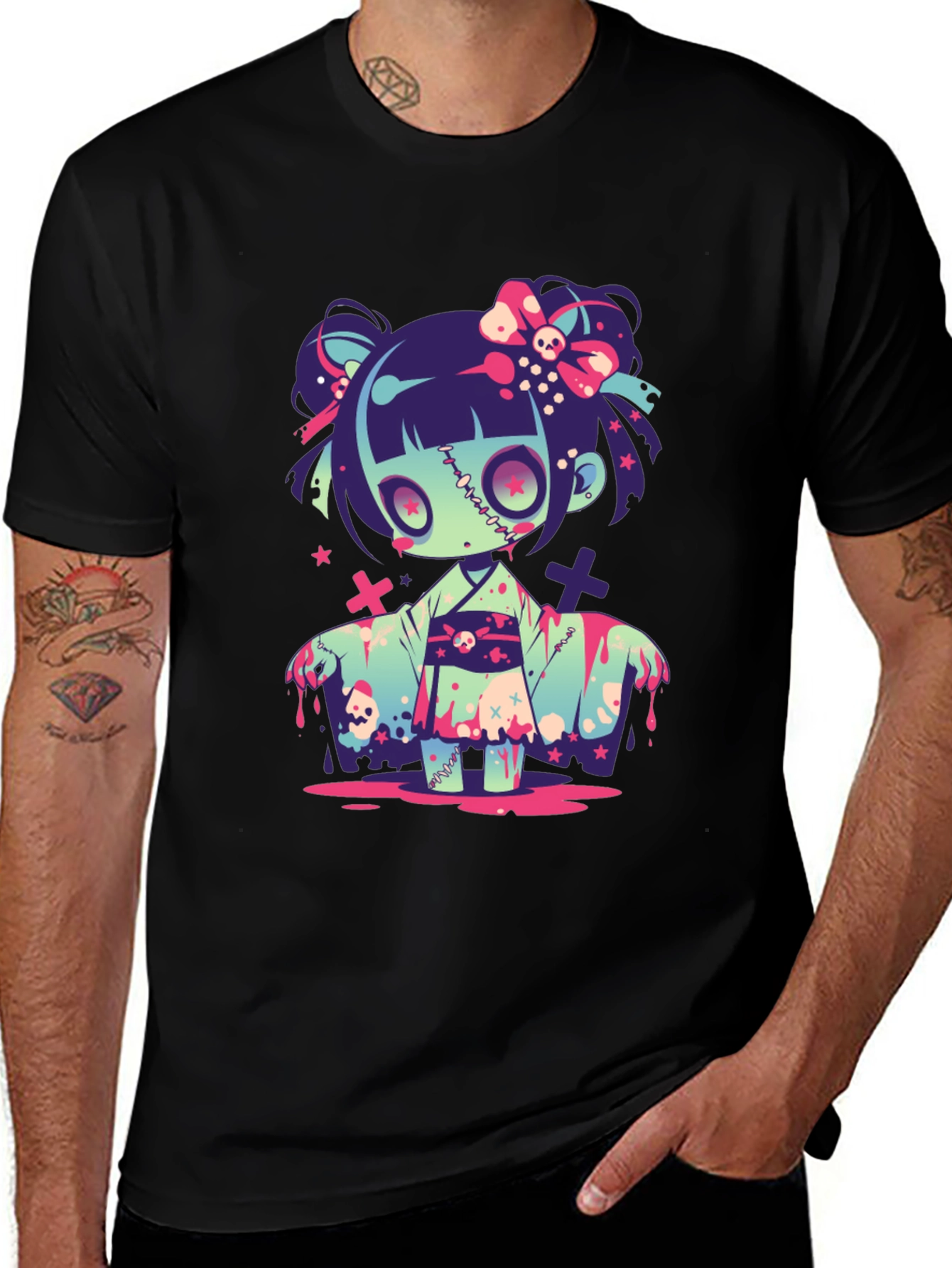Variant 18 of Zombie Girl Graphic Tee - Kawaii Spooky T-Shirt