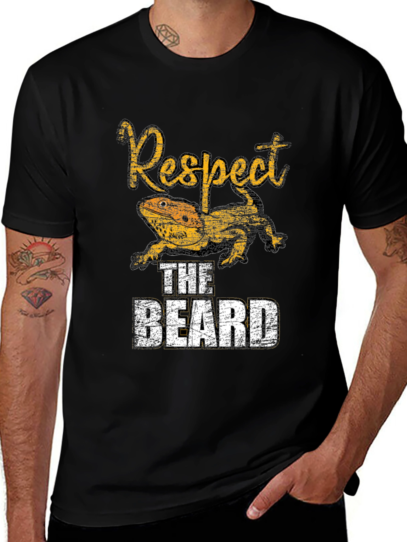 Variant 3 of Respect the Beard Bearded Dragon T-Shirt