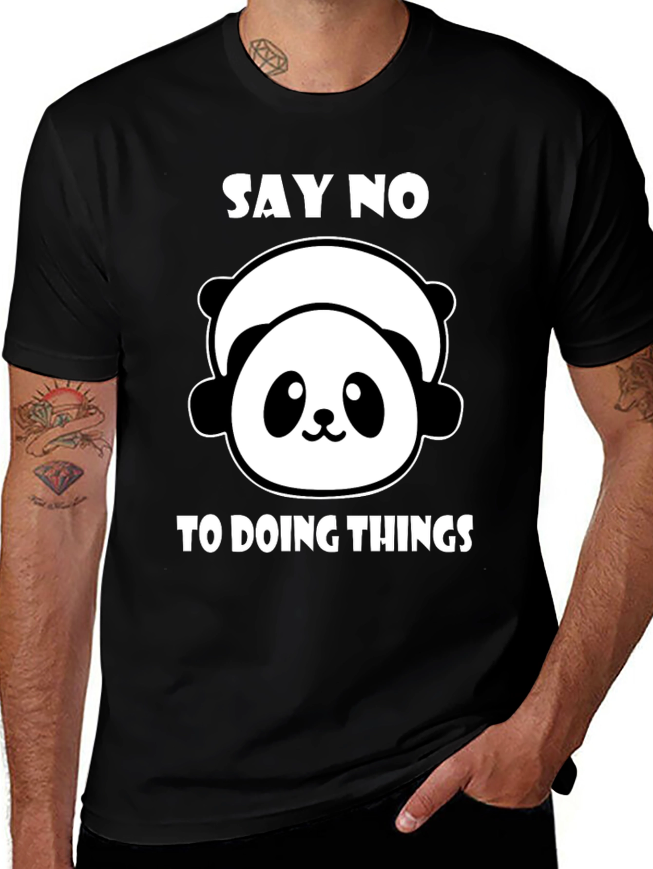 Variant 9 of Say No Panda Black Graphic T-Shirt