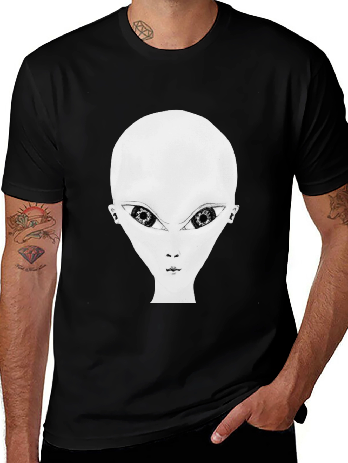 Variant 4 of Alien Graphic Black T-Shirt