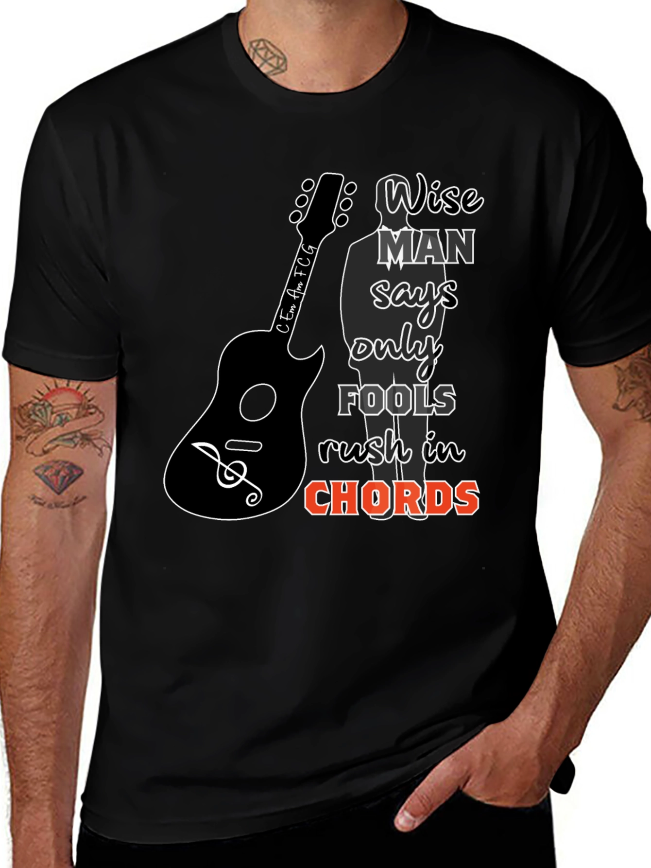 Wise Man Chords Graphic Tee - Musician T-Shirt