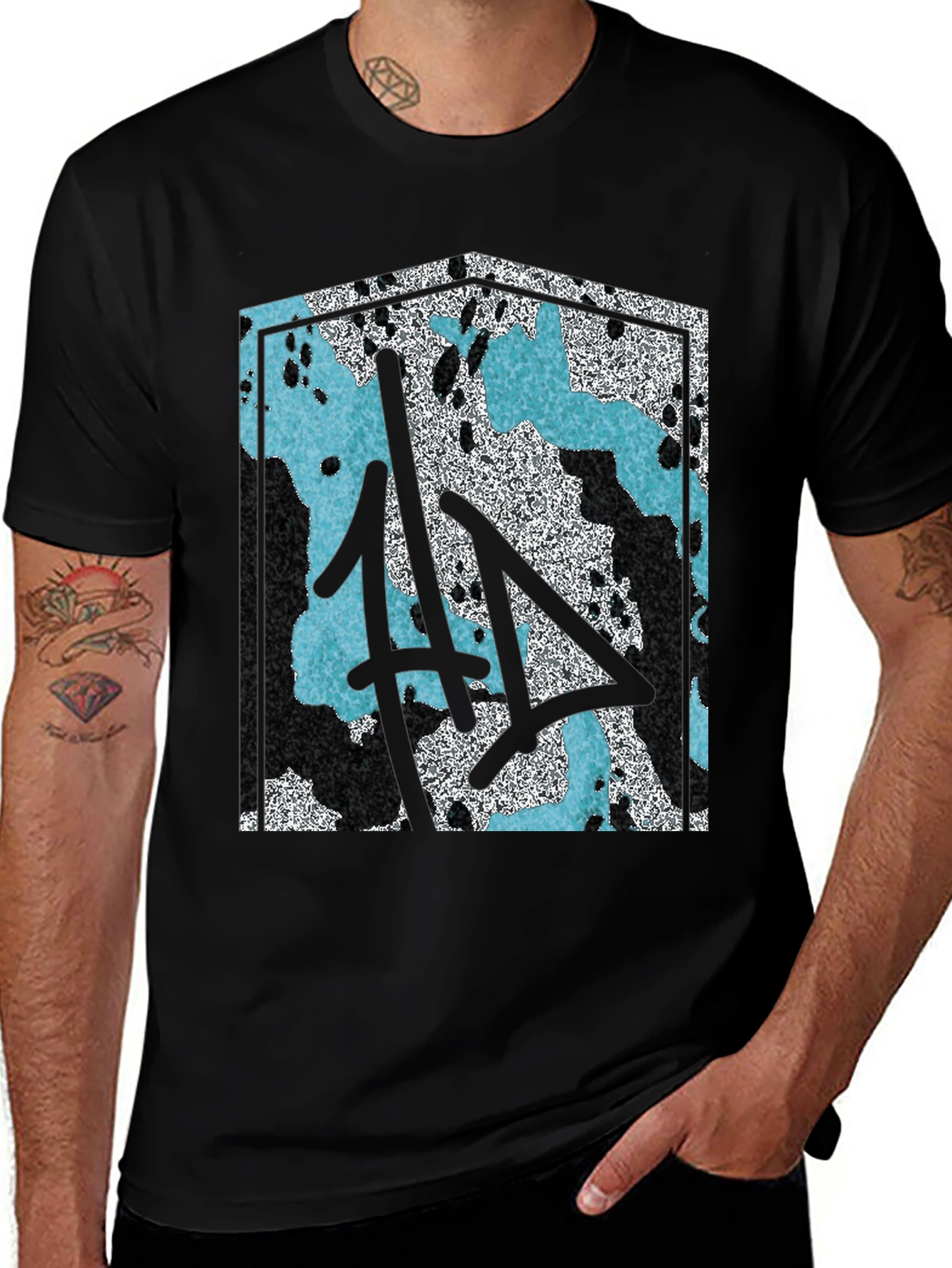 Abstract Graphic Black T-Shirt