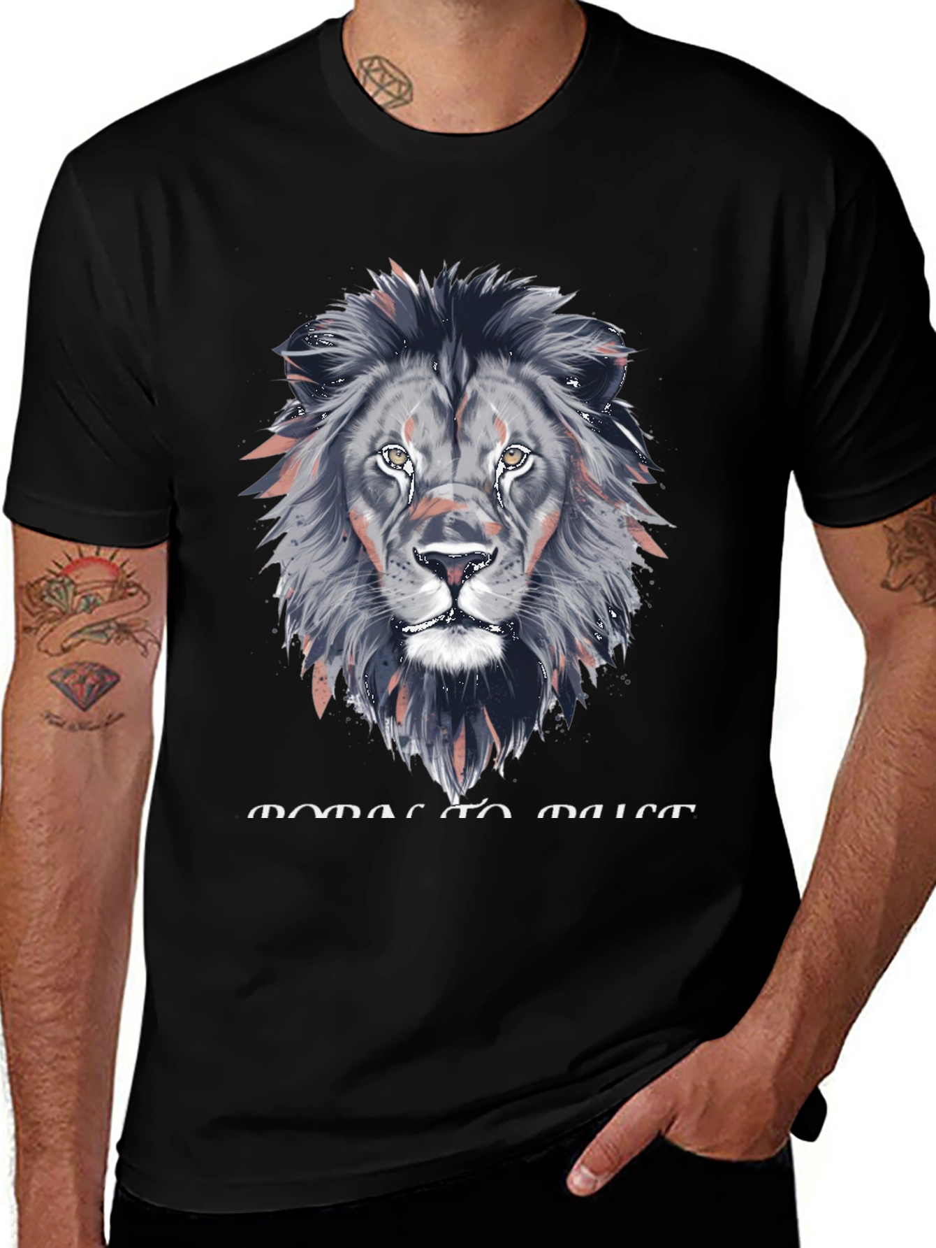 Variant 6 of Lion Graphic Tee - Roar to Rise Black T-Shirt