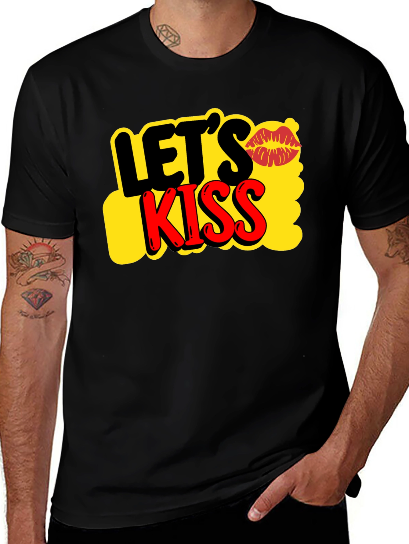 Variant 25 of Let's Kiss Graphic Tee - Trendy Casual T-Shirt