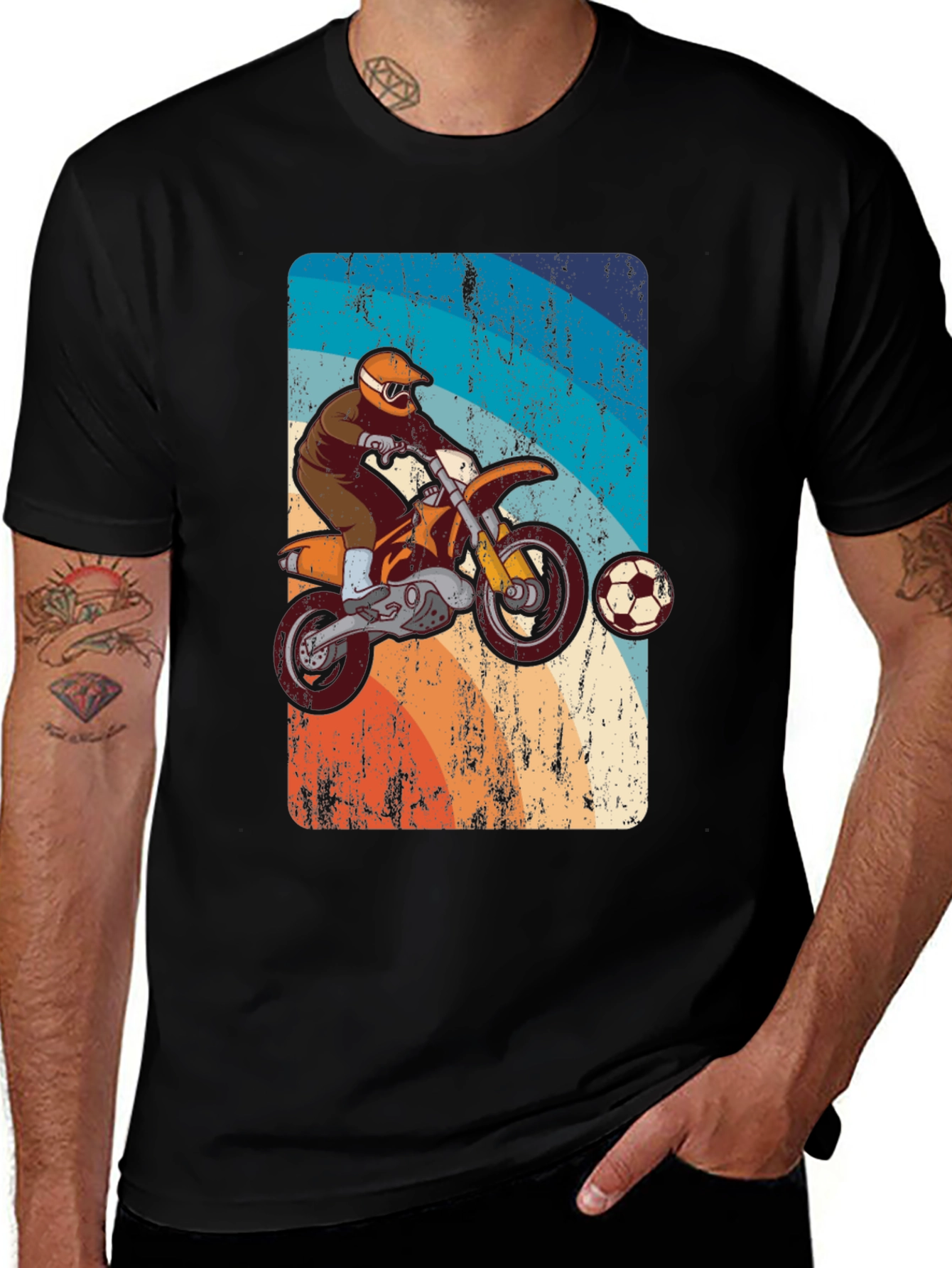 Variant 7 of Motocross Soccer T-Shirt - Retro Style Tee