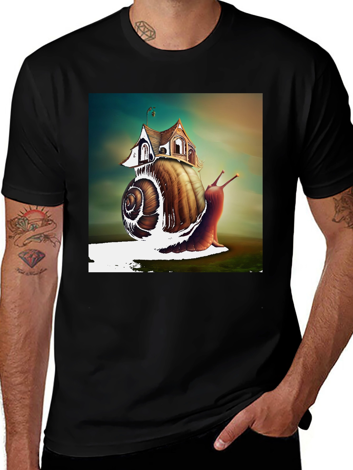 Black Snail House Graphic Tee - Unique Design main image