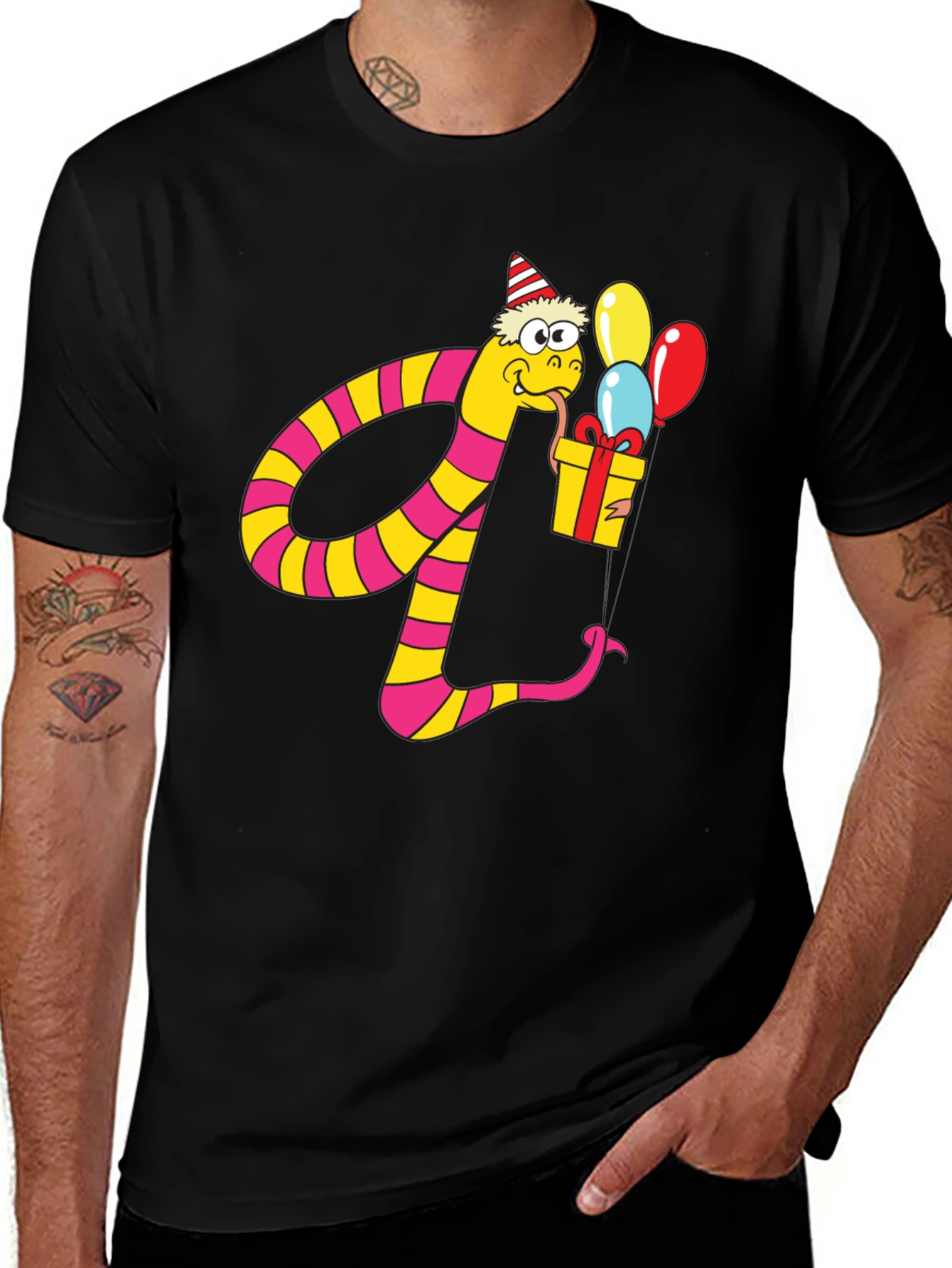 Party Snake Graphic Tee - Fun Birthday Shirt