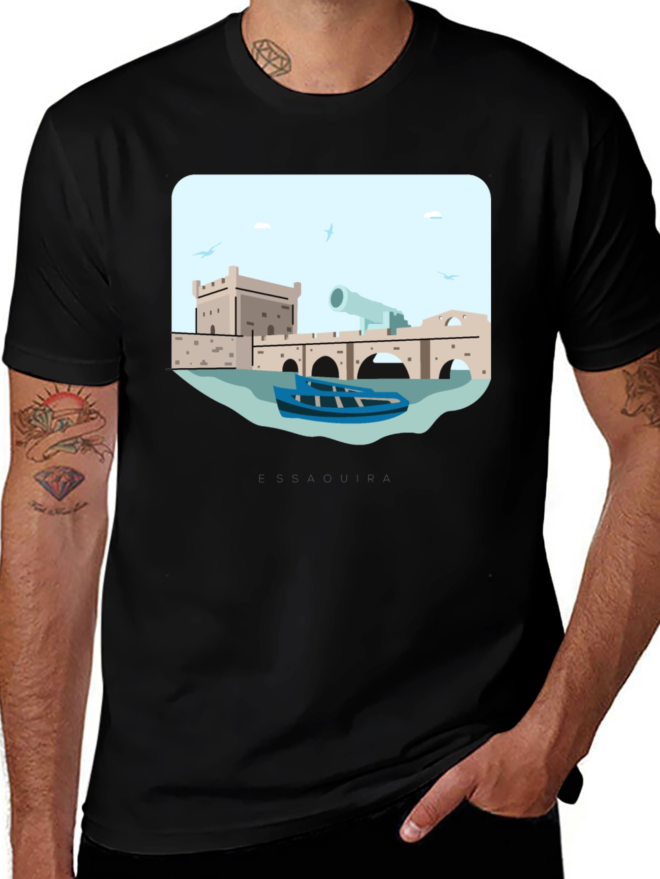 Variant 5 of Coastal Fortress Graphic T-Shirt