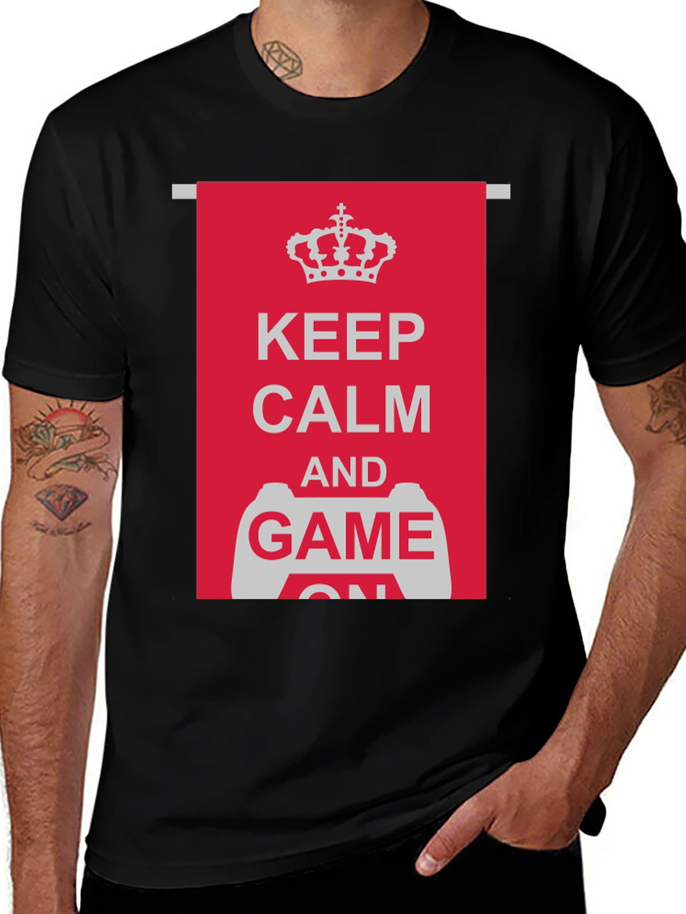 Variant 22 of Keep Calm and Game On Black T-Shirt