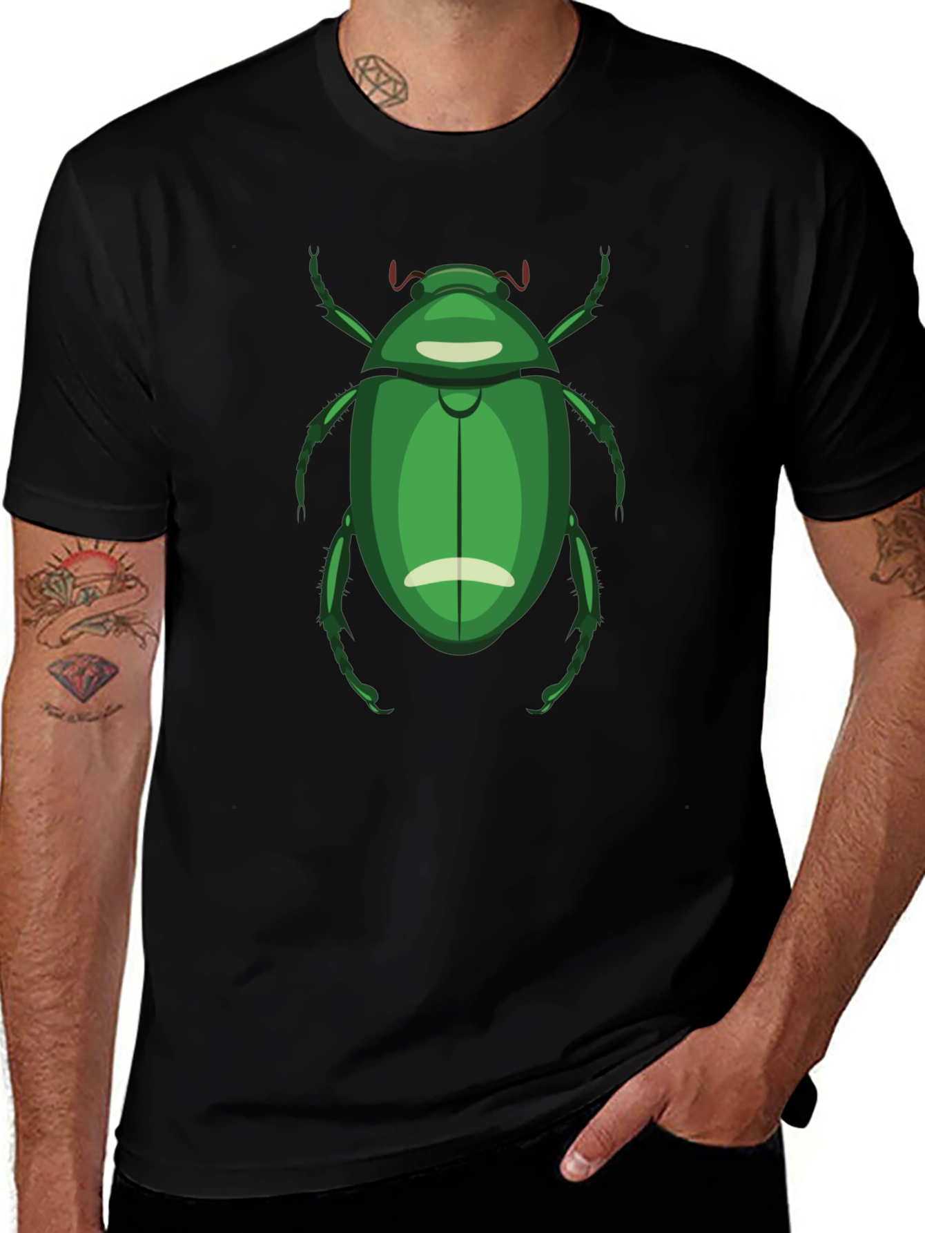 Variant 9 of Green Scarab Beetle Graphic T-Shirt
