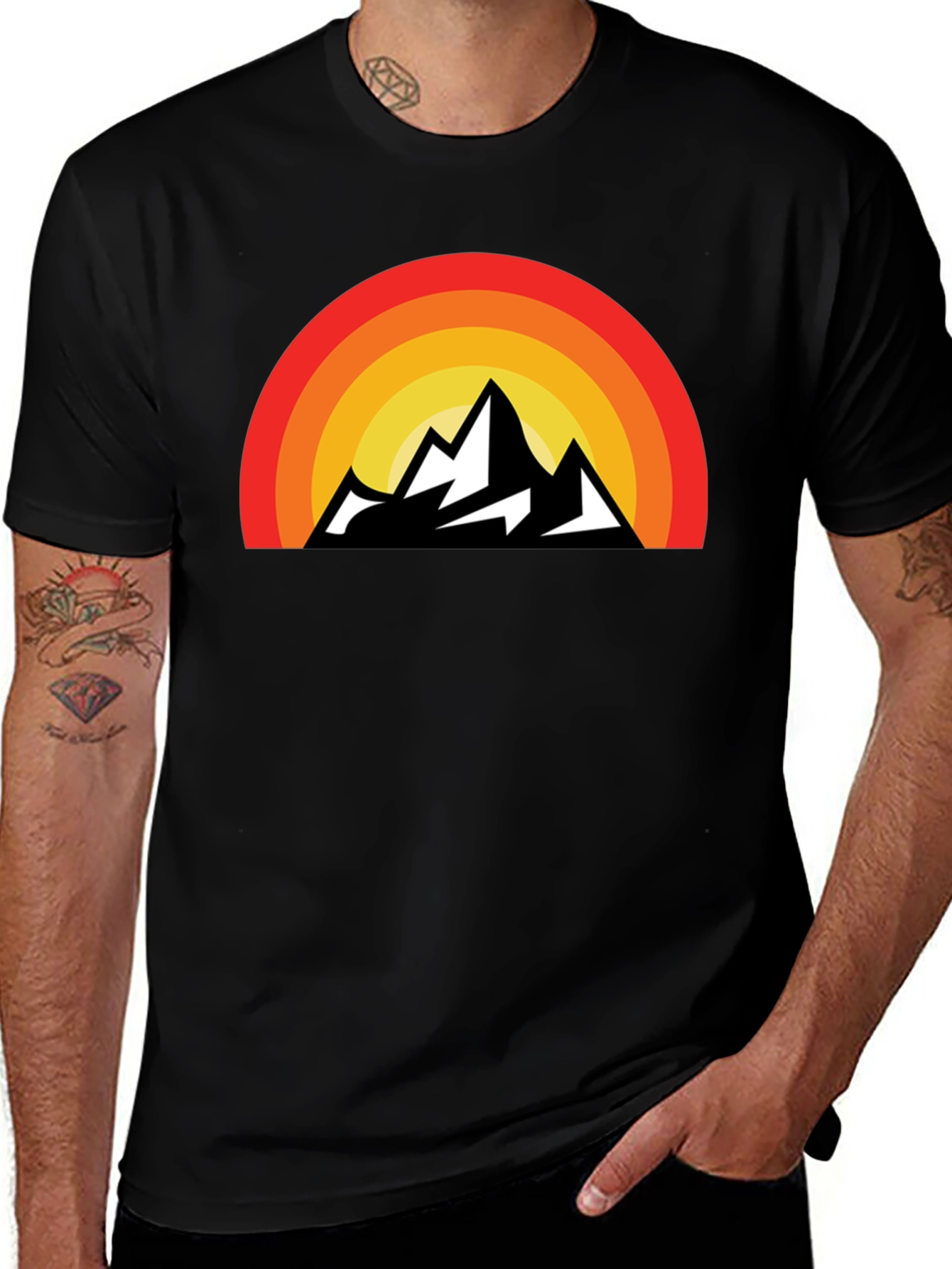 Variant 30 of Retro Mountain Sunset Graphic Tee