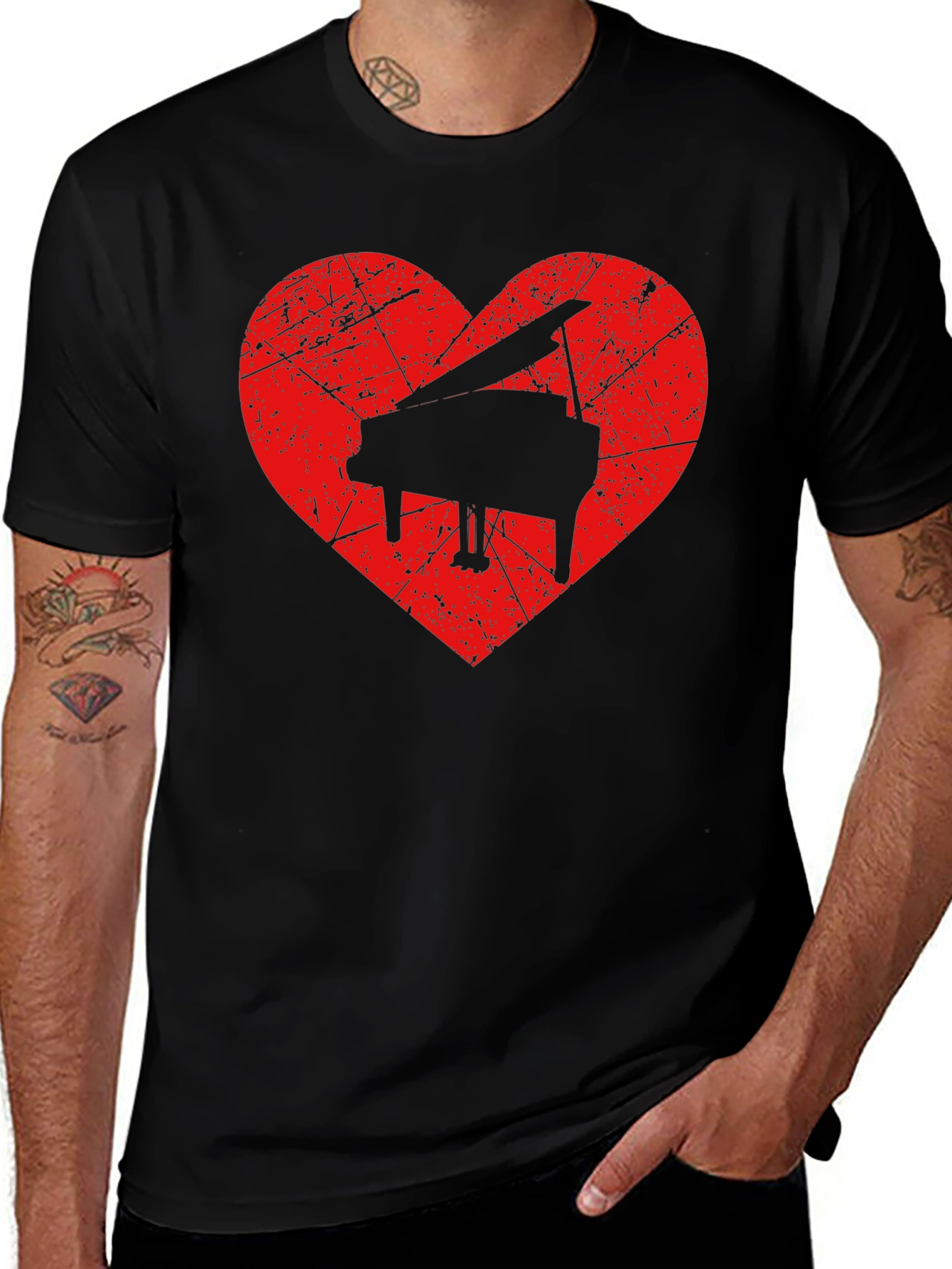 Variant 17 of Piano Heart Graphic Tee - Music Lover's T-Shirt