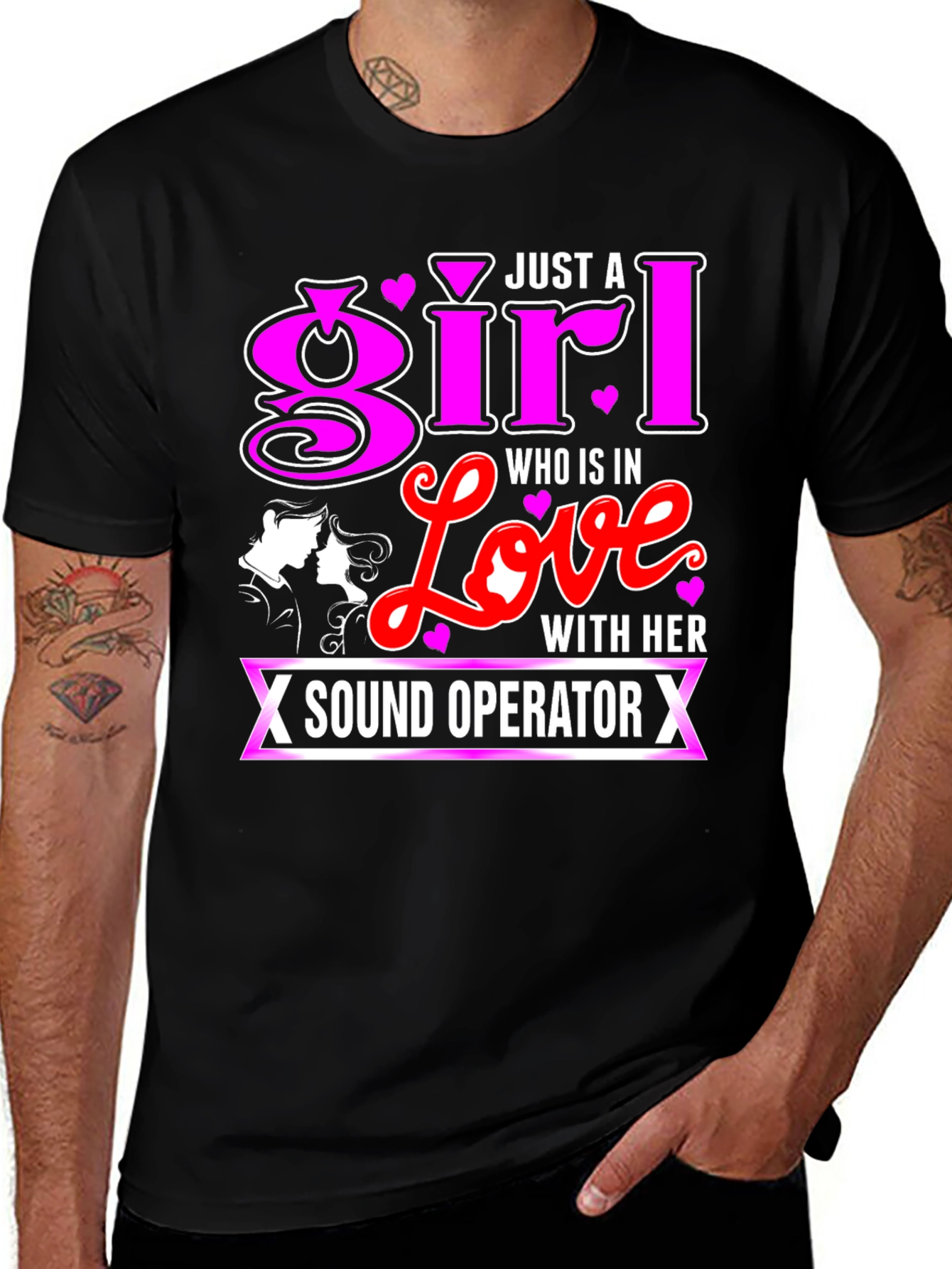 Variant 4 of Girl in Love with Sound Operator T-Shirt