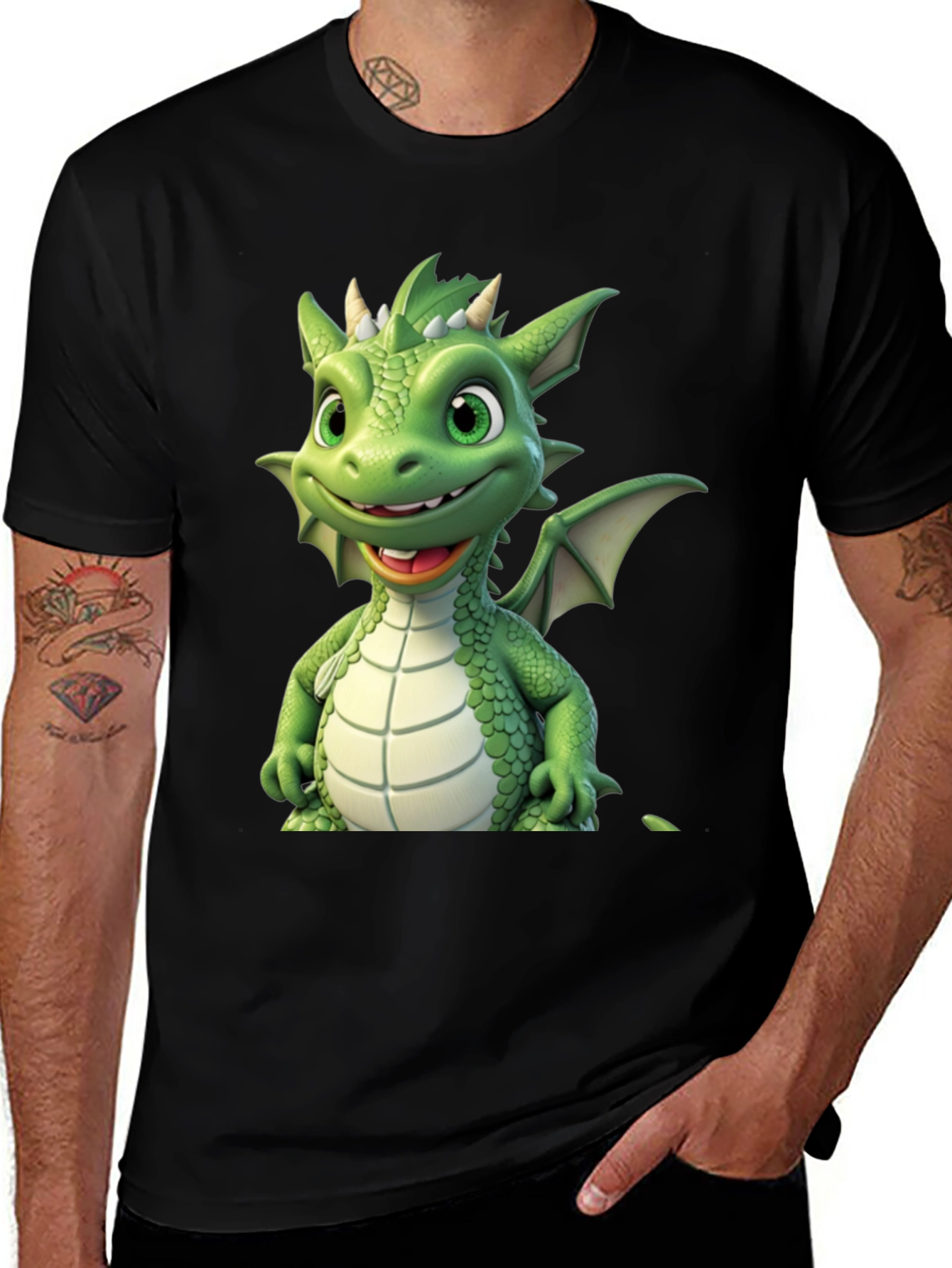 Variant 2 of Cute Green Dragon T-Shirt