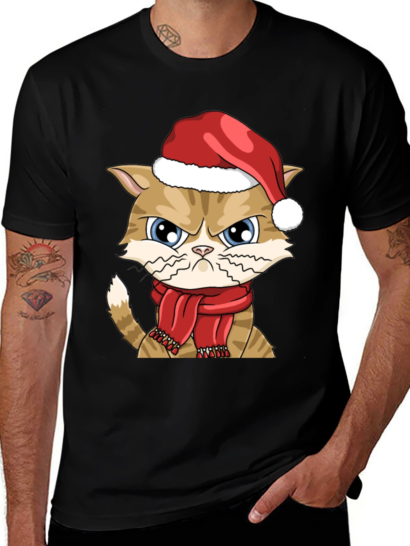 Variant 30 of Grumpy Christmas Cat T-Shirt