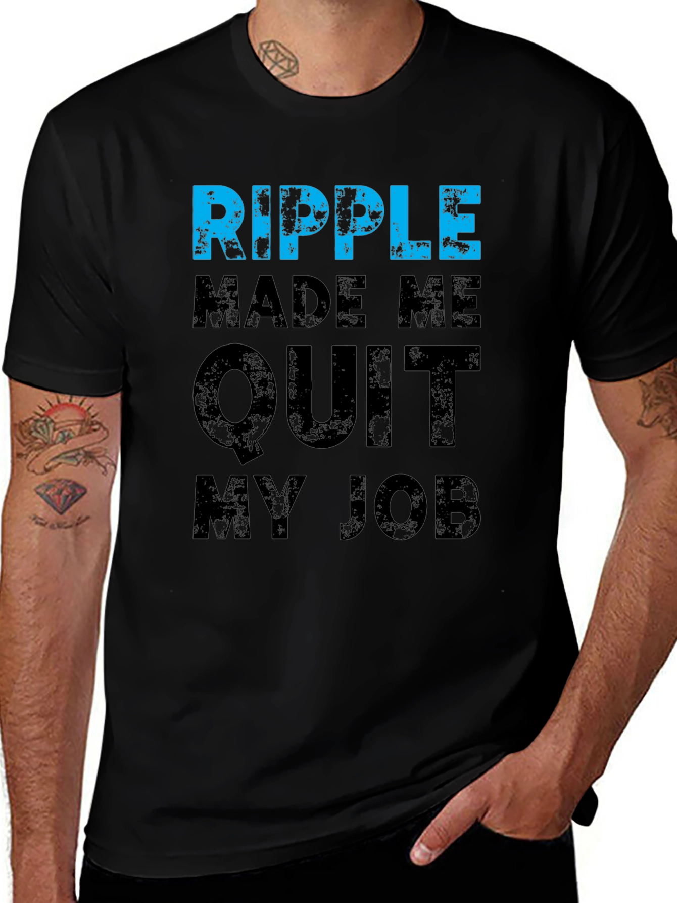 Variant 15 of Ripple Made Me Quit My Job T-Shirt