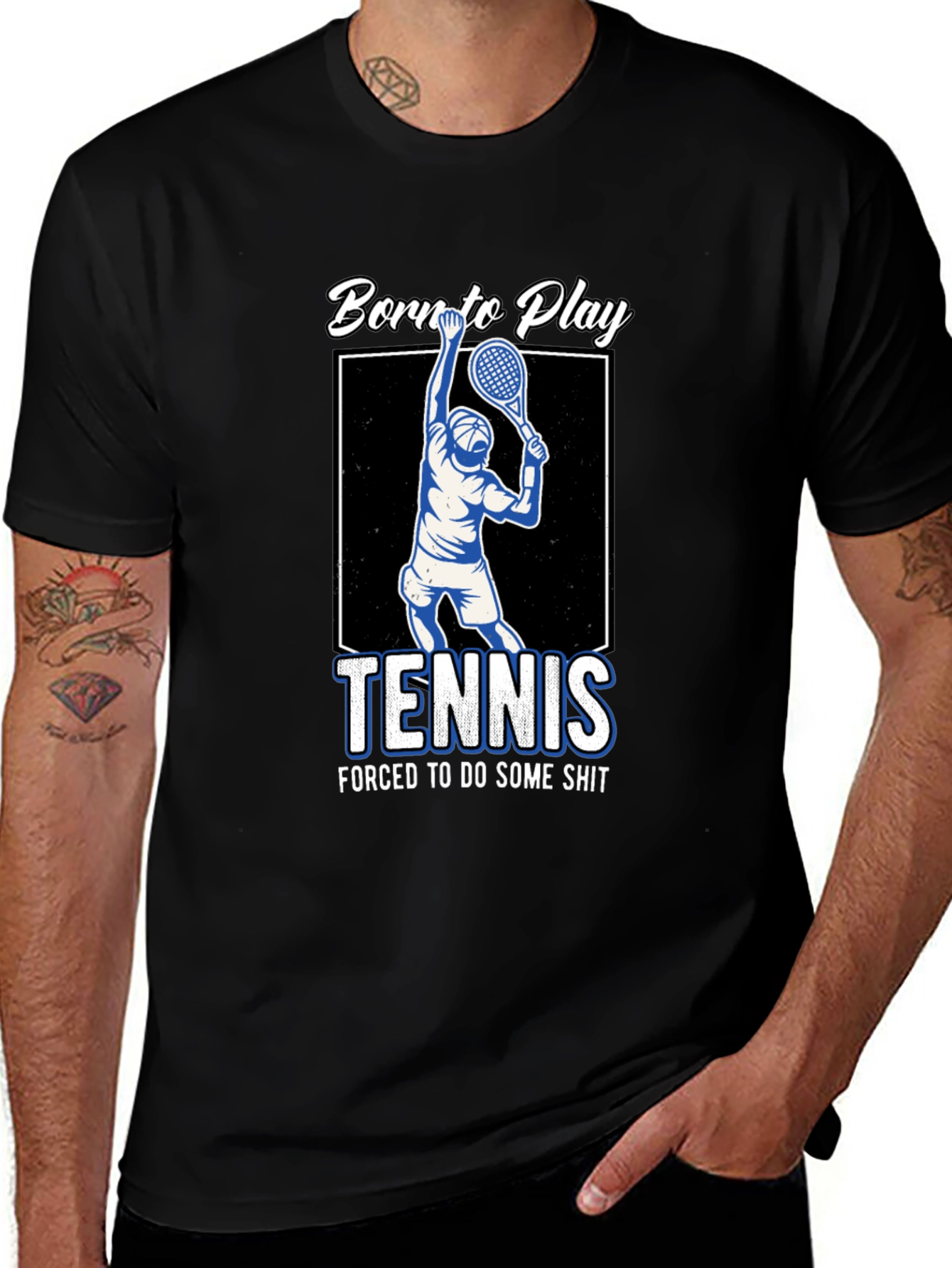 Variant 23 of Born to Play Tennis Graphic T-Shirt