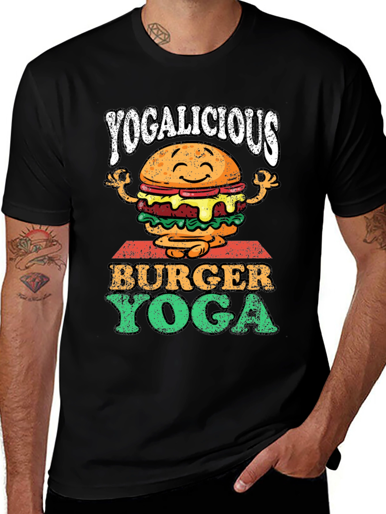 Variant 4 of Yogalicious Burger Yoga Graphic Tee