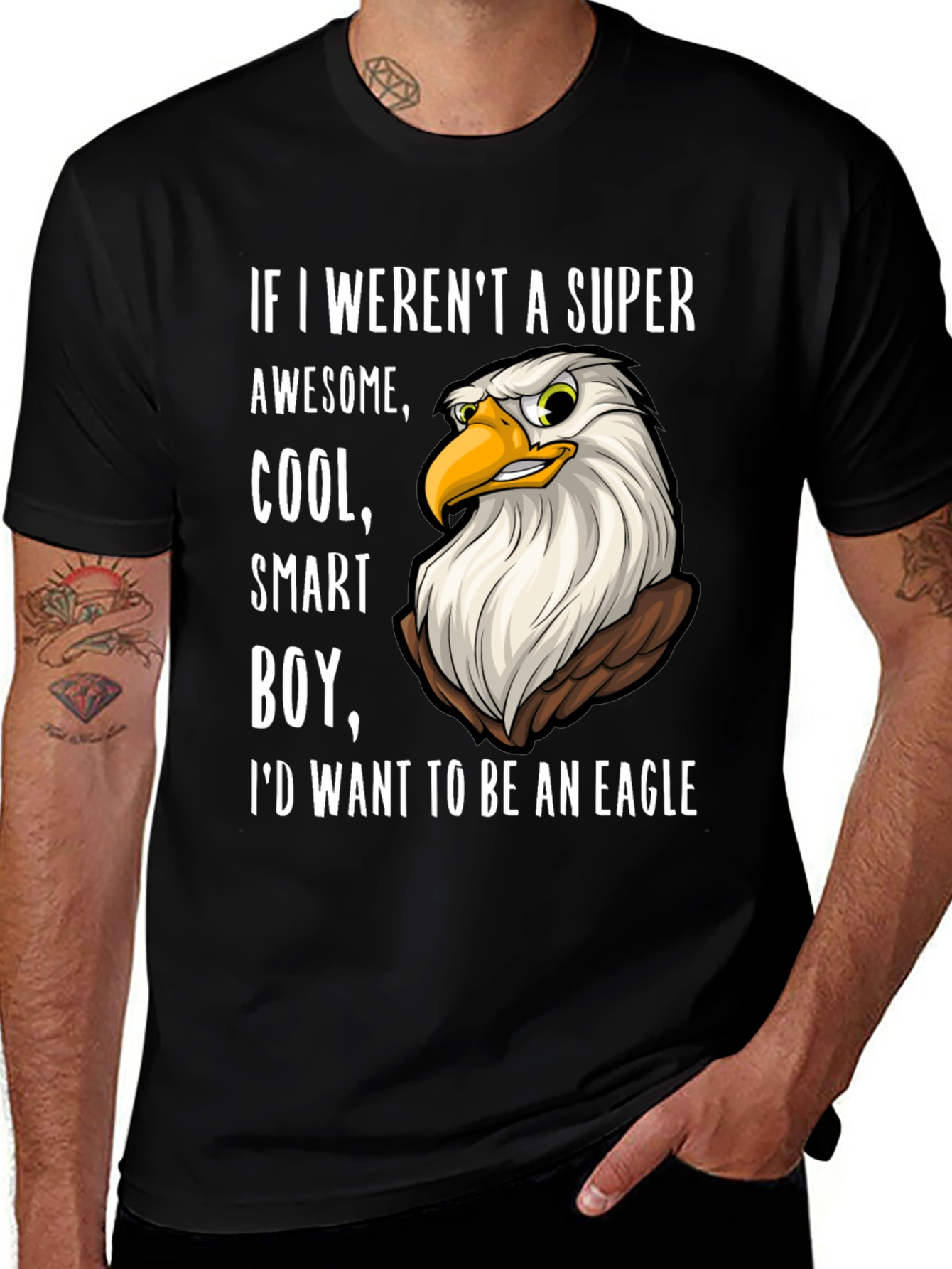 Variant 5 of Funny Eagle T-Shirt - Super Awesome Cool Smart Boy Design