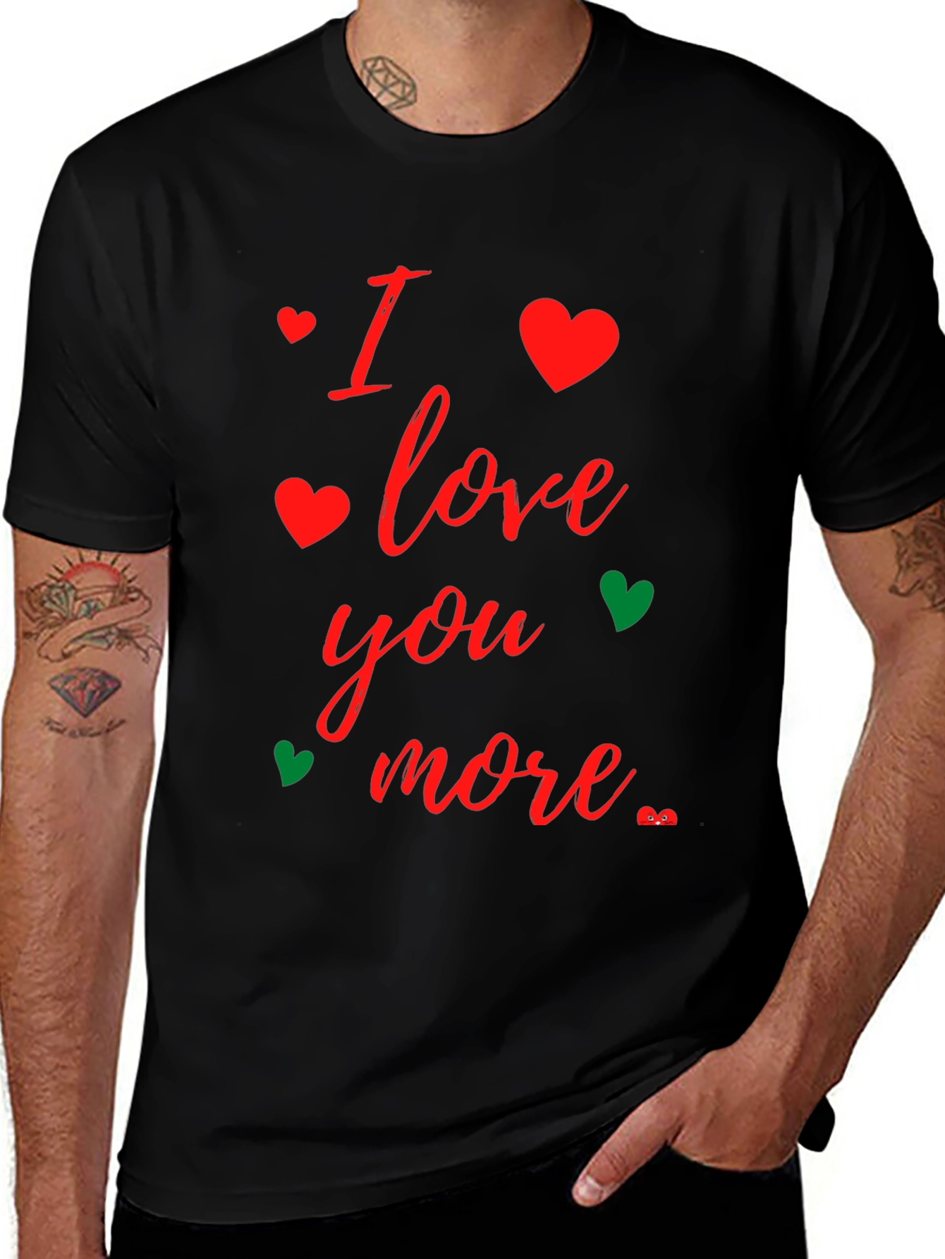 Variant 2 of I Love You More Graphic Tee - Valentine's Day Shirt